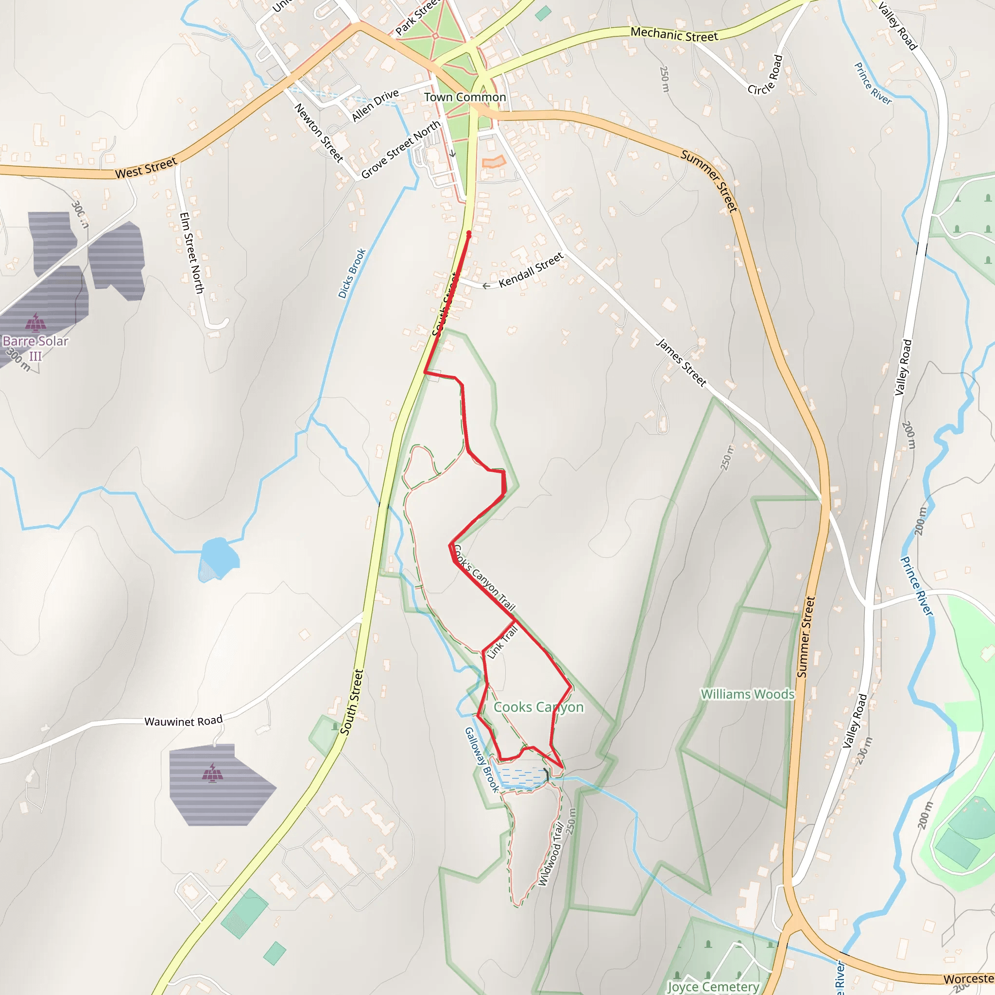 Galloway Brook from South Street mobile static map