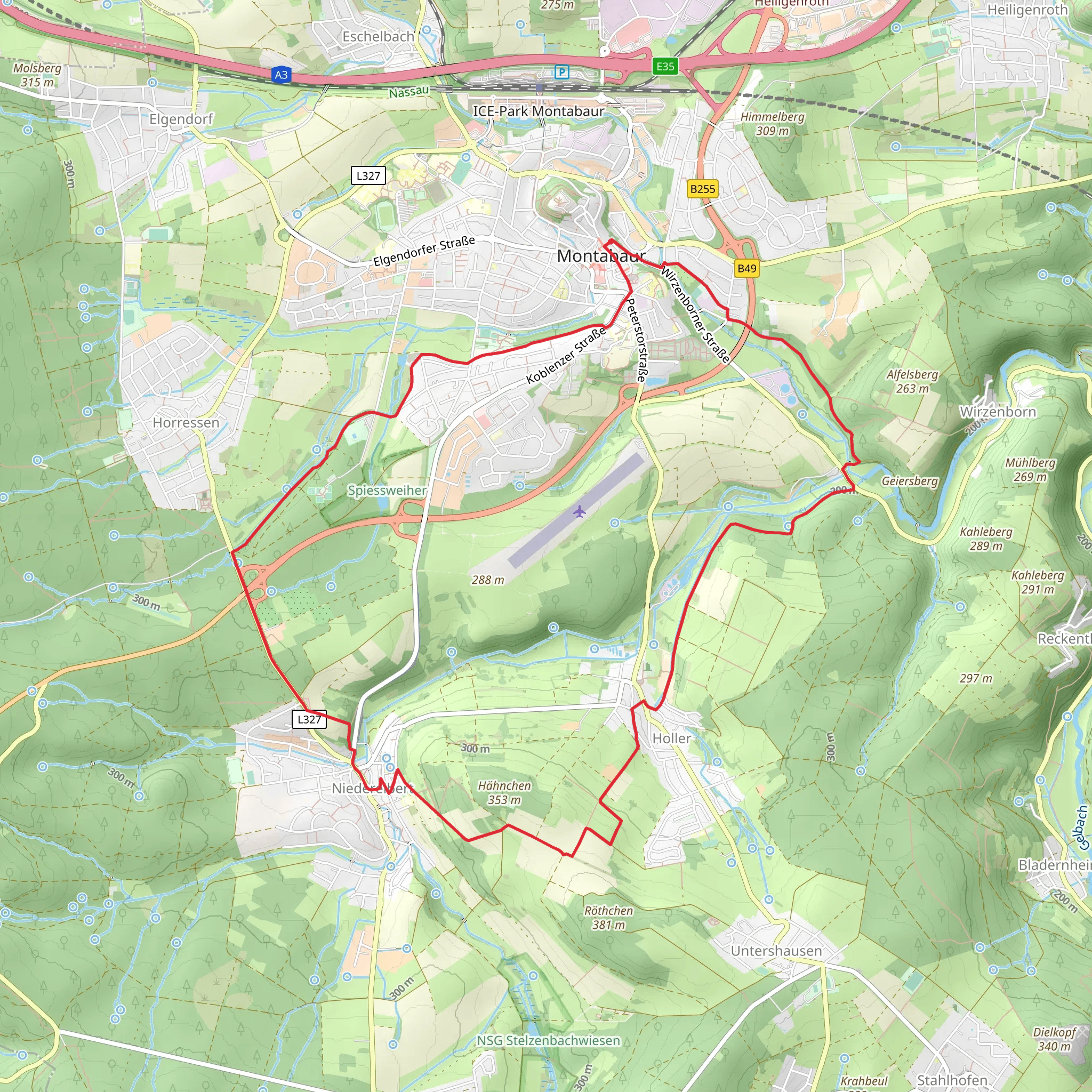 Montabaur and Holler Loop mobile static map