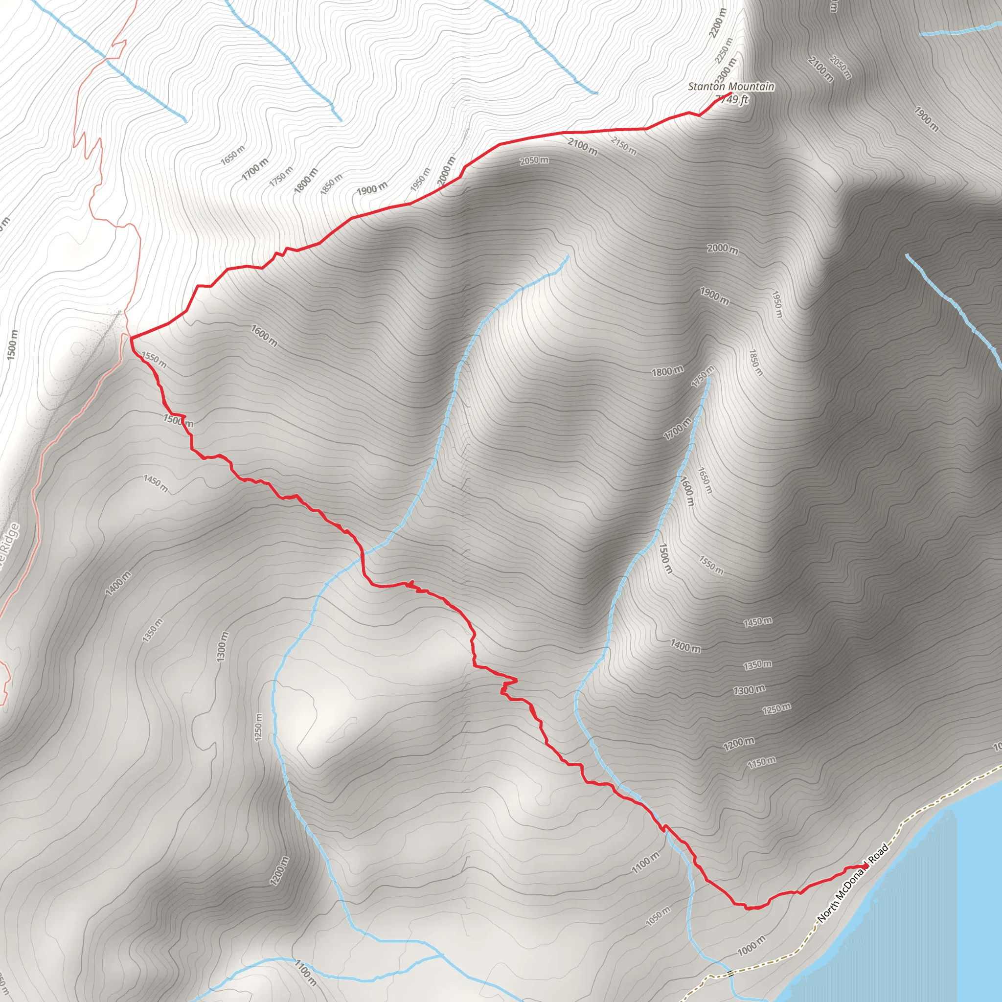 Stanton Mountain via West Lakes mobile static map