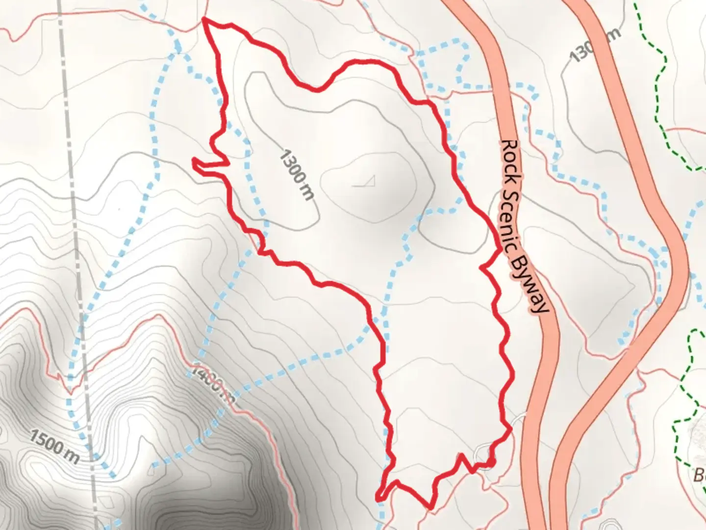 An image depicting the trail Yavapai Vista, Slim Shady and Hermit Loop Trail and its surrounding area.