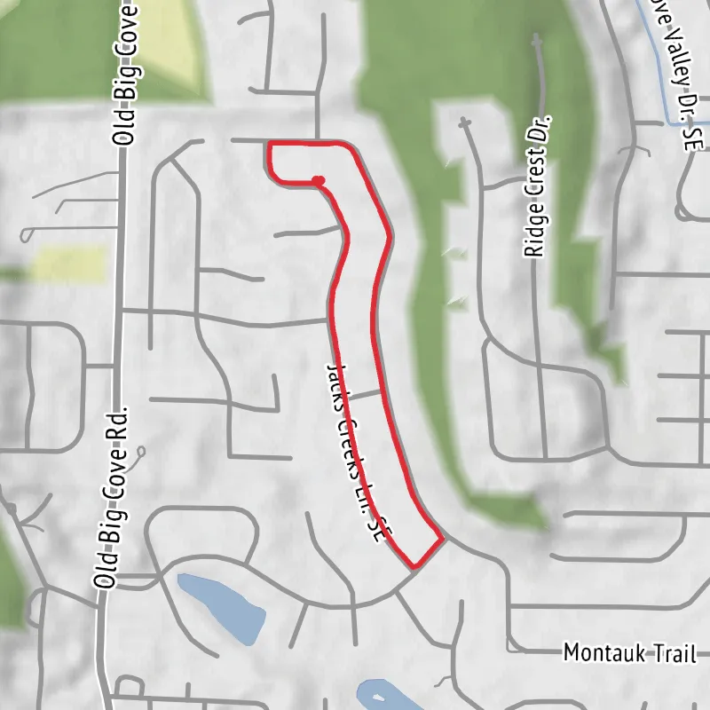 A map preview of the recording Hike from Owens Cross Roads.