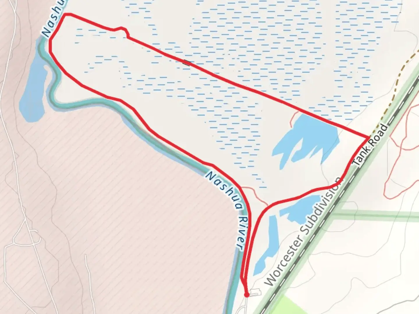 An image depicting the trail Nashua River and Turnpike Trail and its surrounding area.