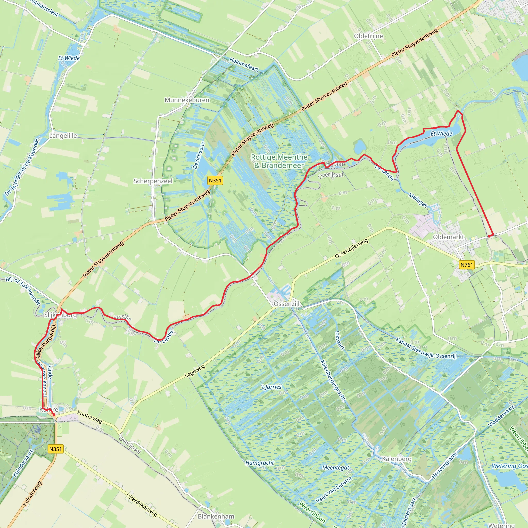 Kuinre to Dalhoeve via Lindedijk mobile static map
