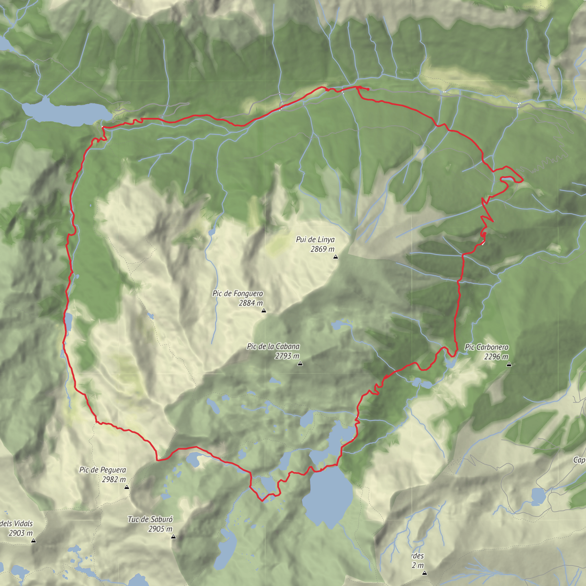 Pic de Peguera and Camí de L'Estany Negre Loop mobile static map