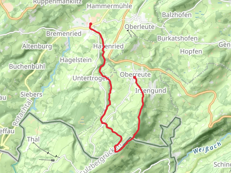 Oberreute to Weiler im Allgaeu via Wasserlaeufer Route