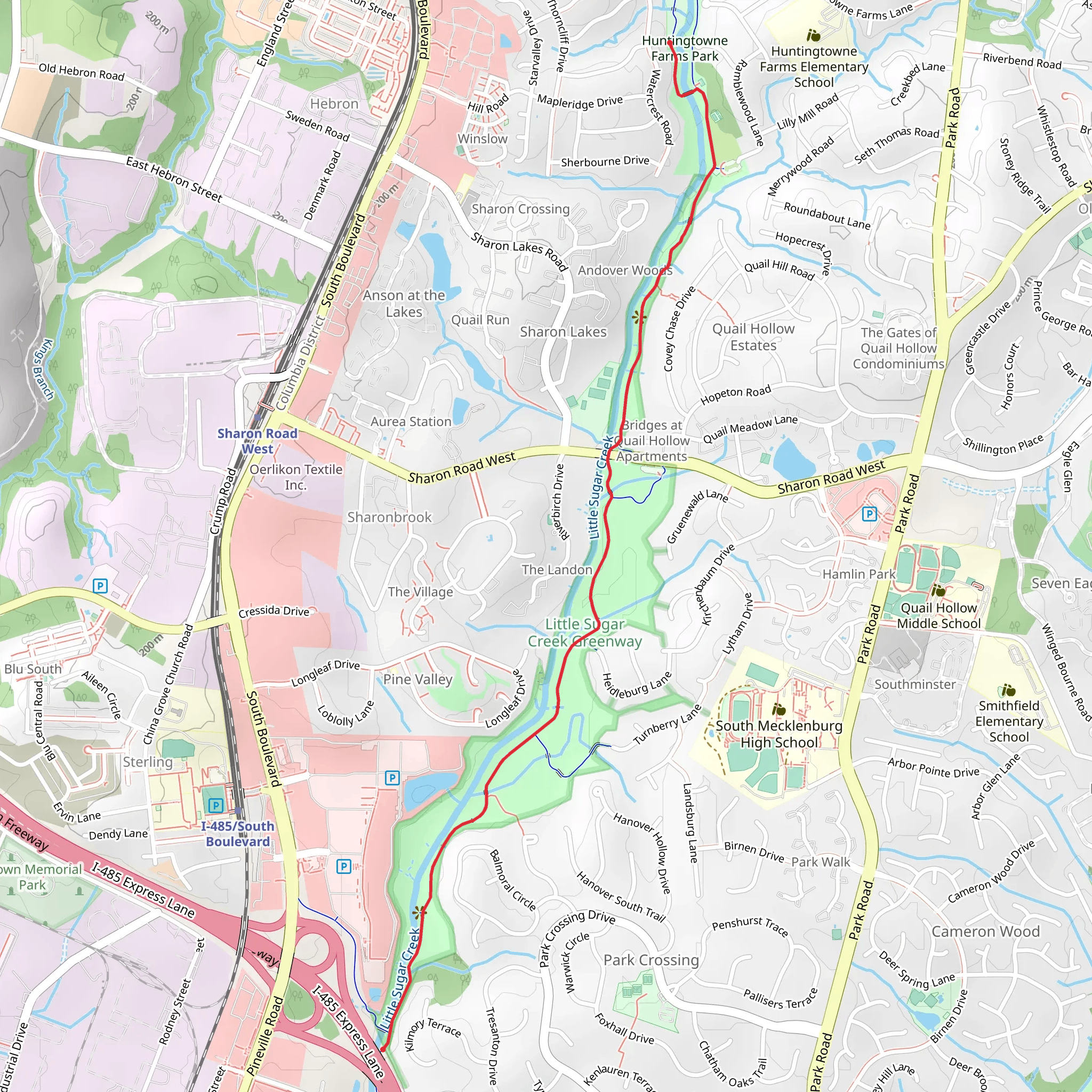Little Sugar Creek Greenway - Rockledge Drive mobile static map