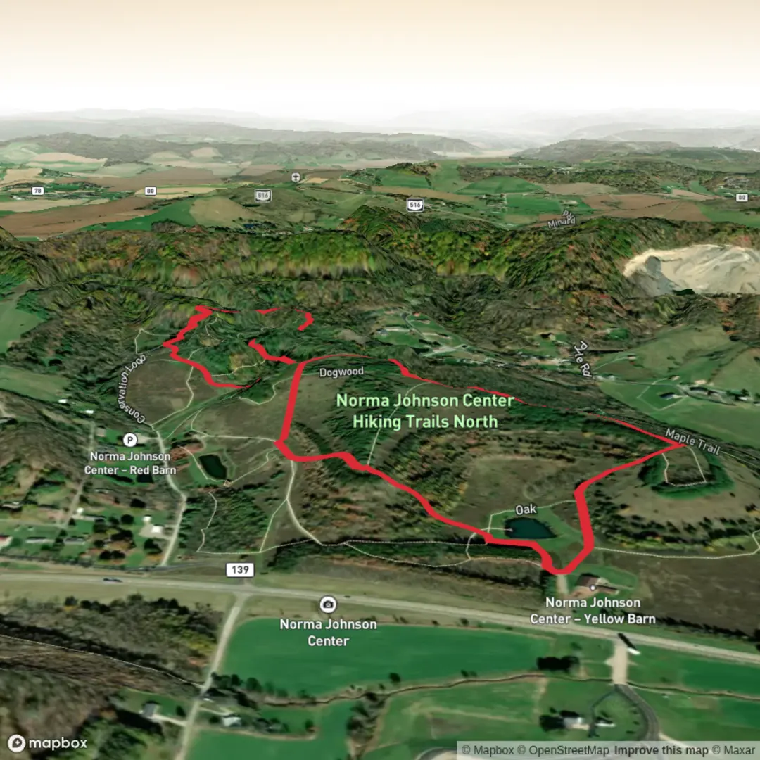 An image depicting the trail Preservation and Conservation Loop and its surrounding area.