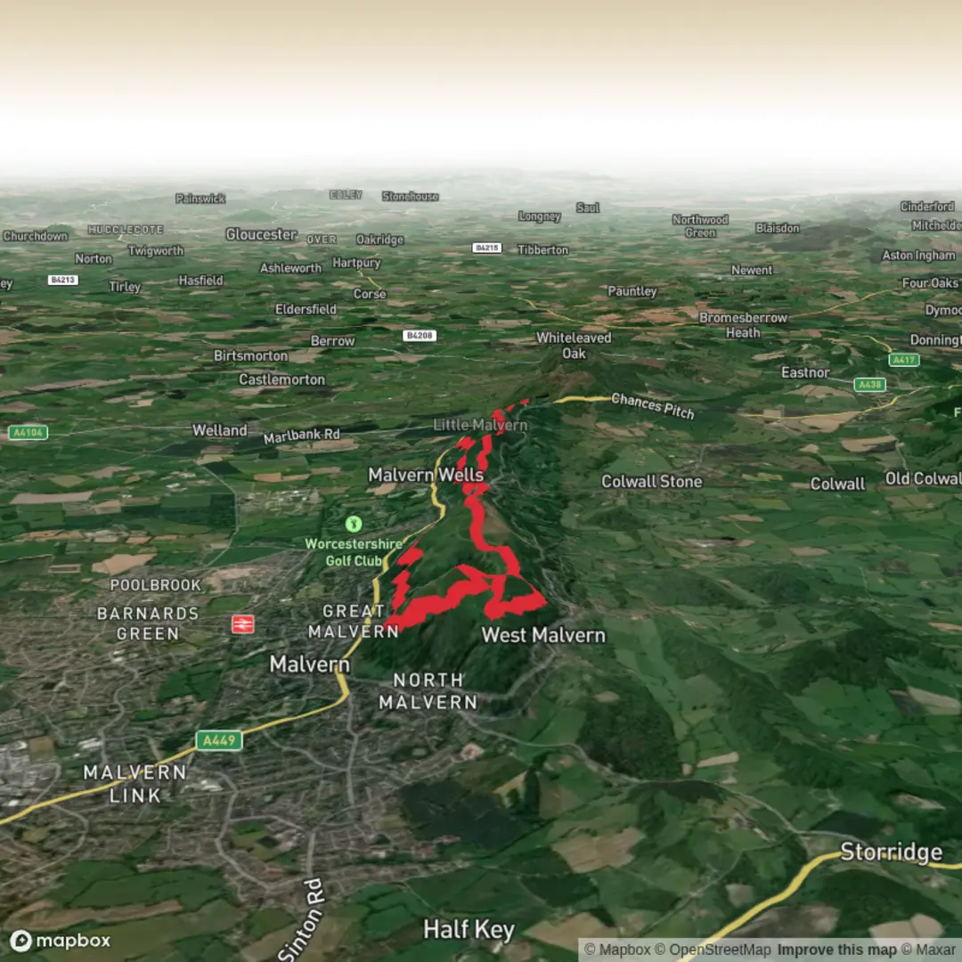 An image depicting the trail Malvern Hills Circular - AHDB and its surrounding area.