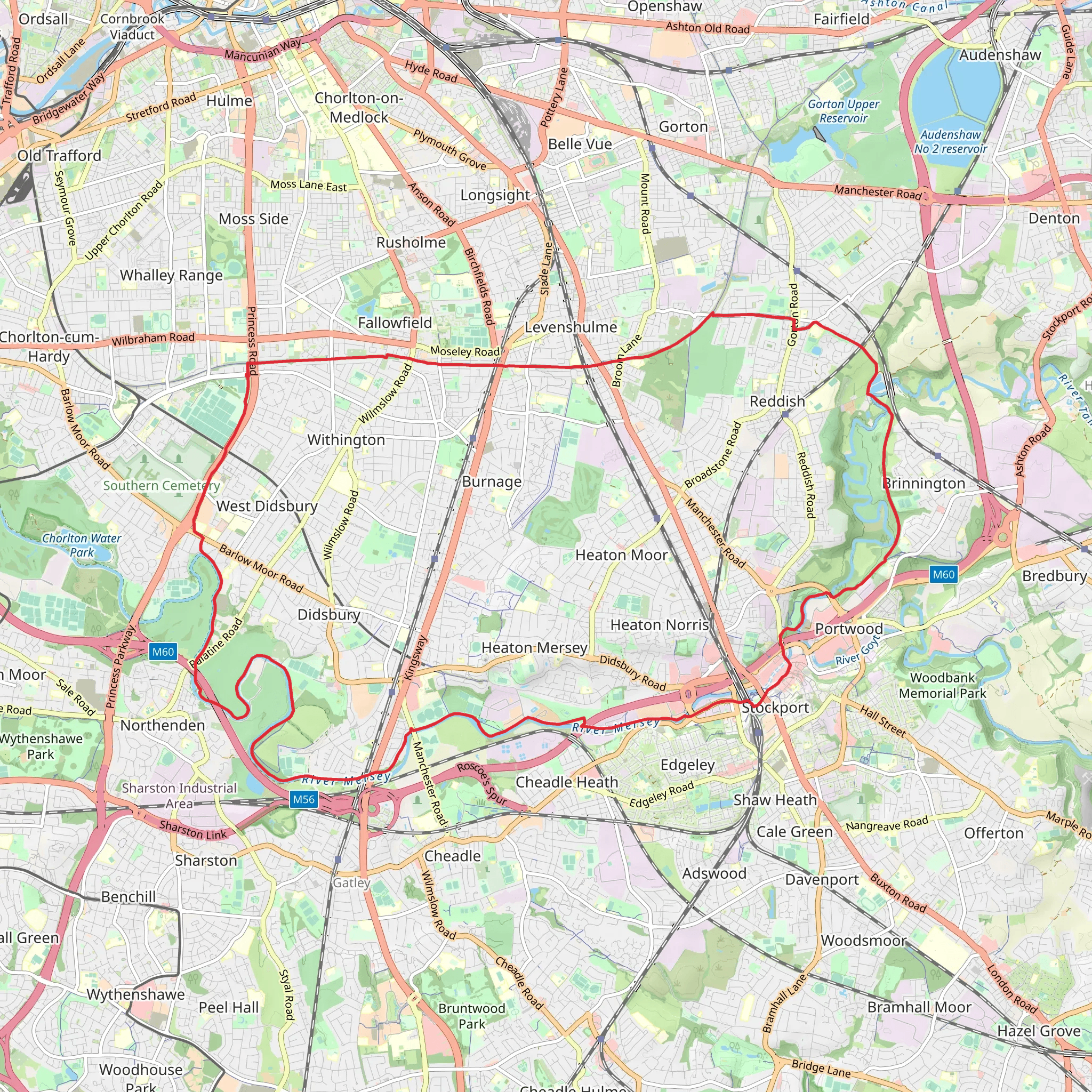 Stockport Northern Loop mobile static map