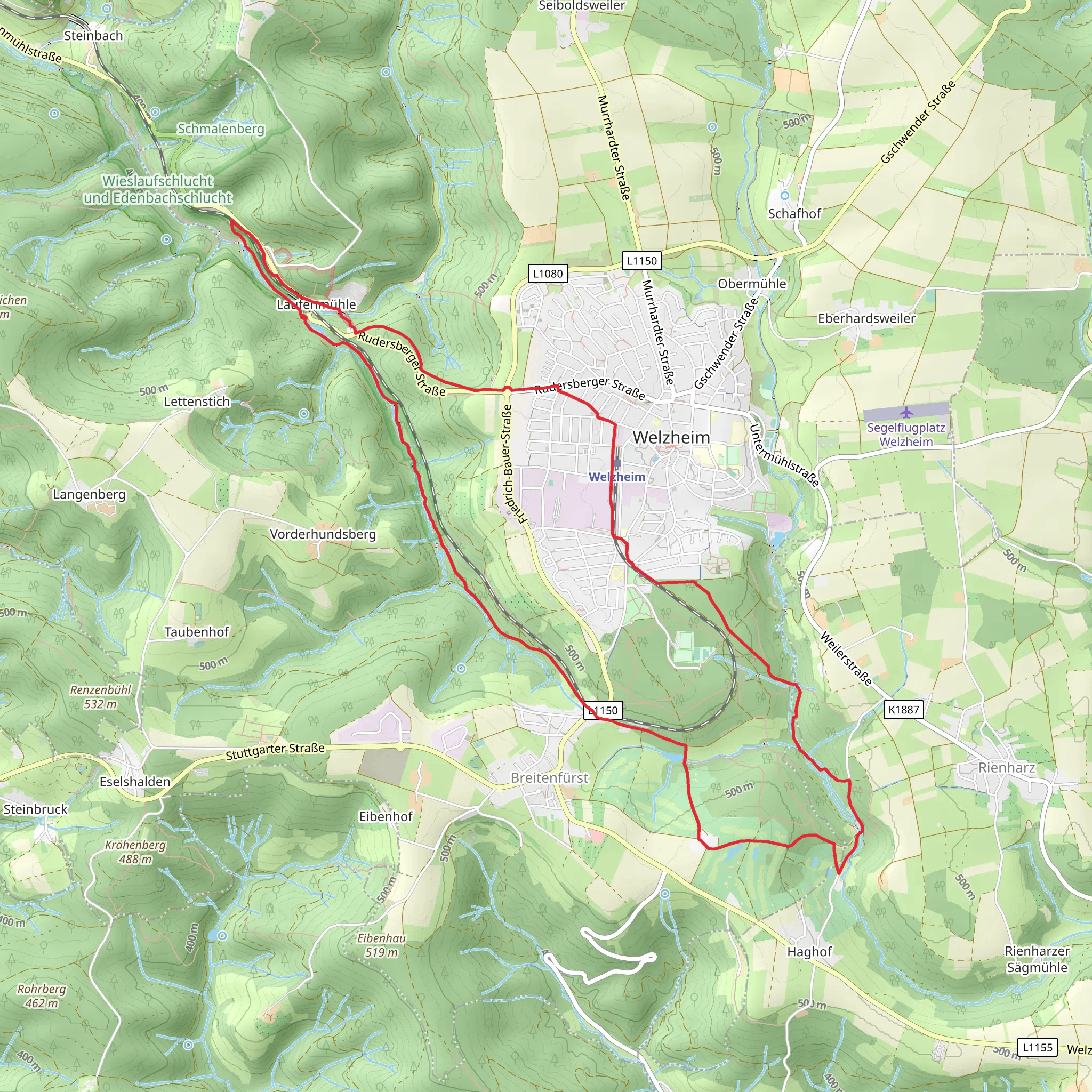 Bahnerlebnispfad and Zum Aichstrutsee mobile static map