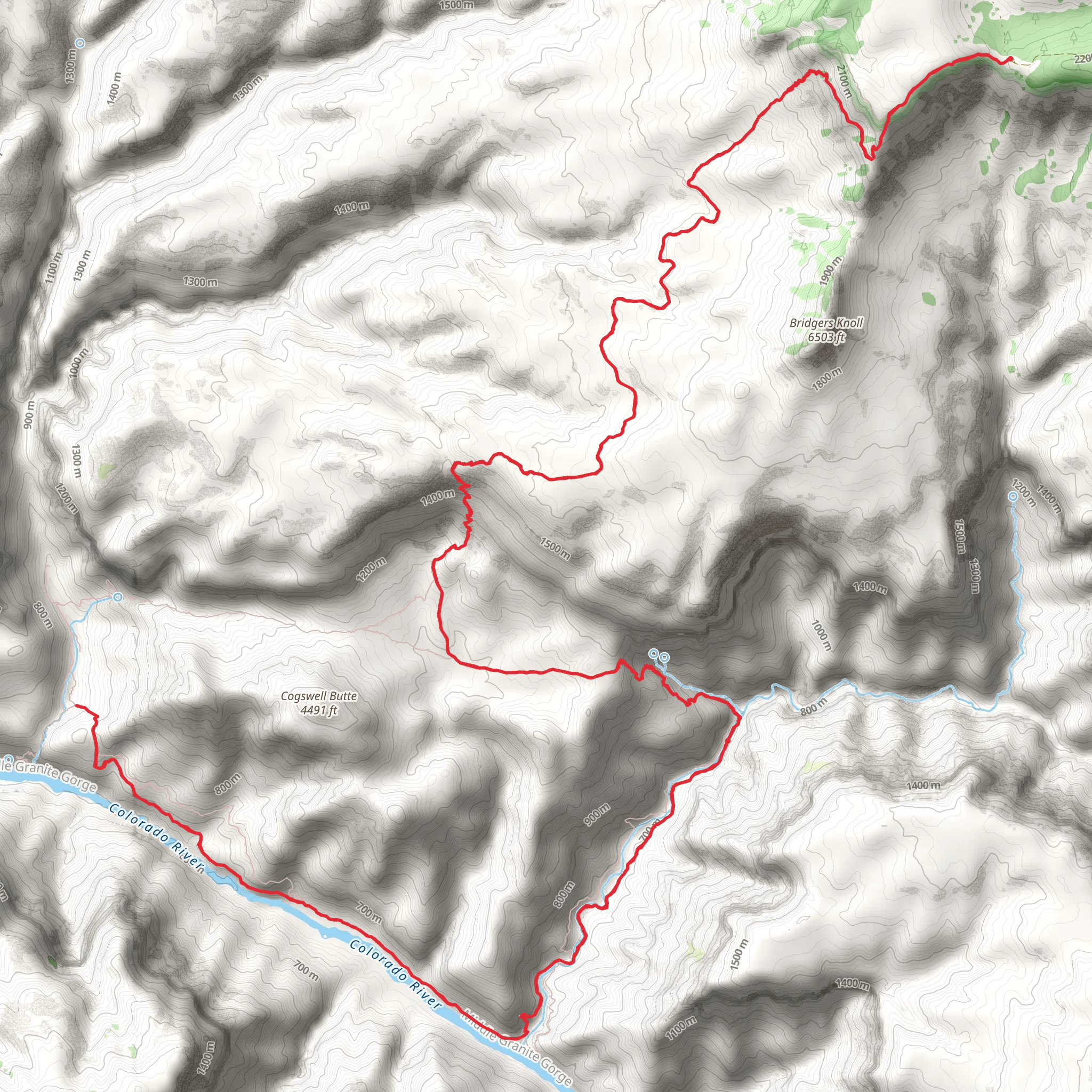 Granite Narrows Trail via Bill Hall Trail mobile static map