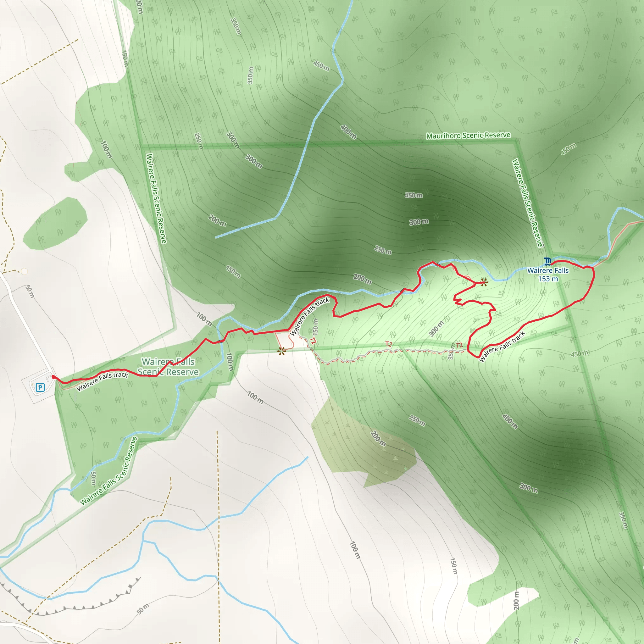 Wairere Falls Track mobile static map