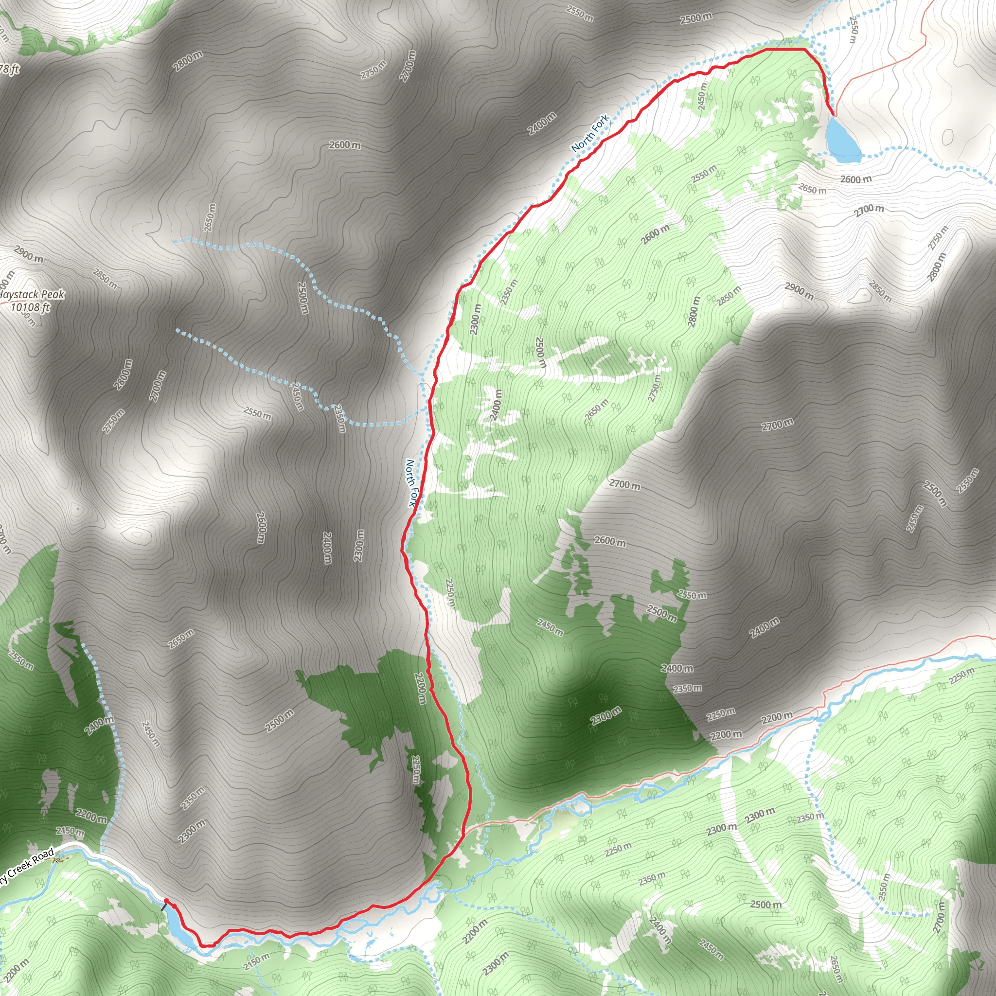 North Fork via White Creek Trail mobile static map