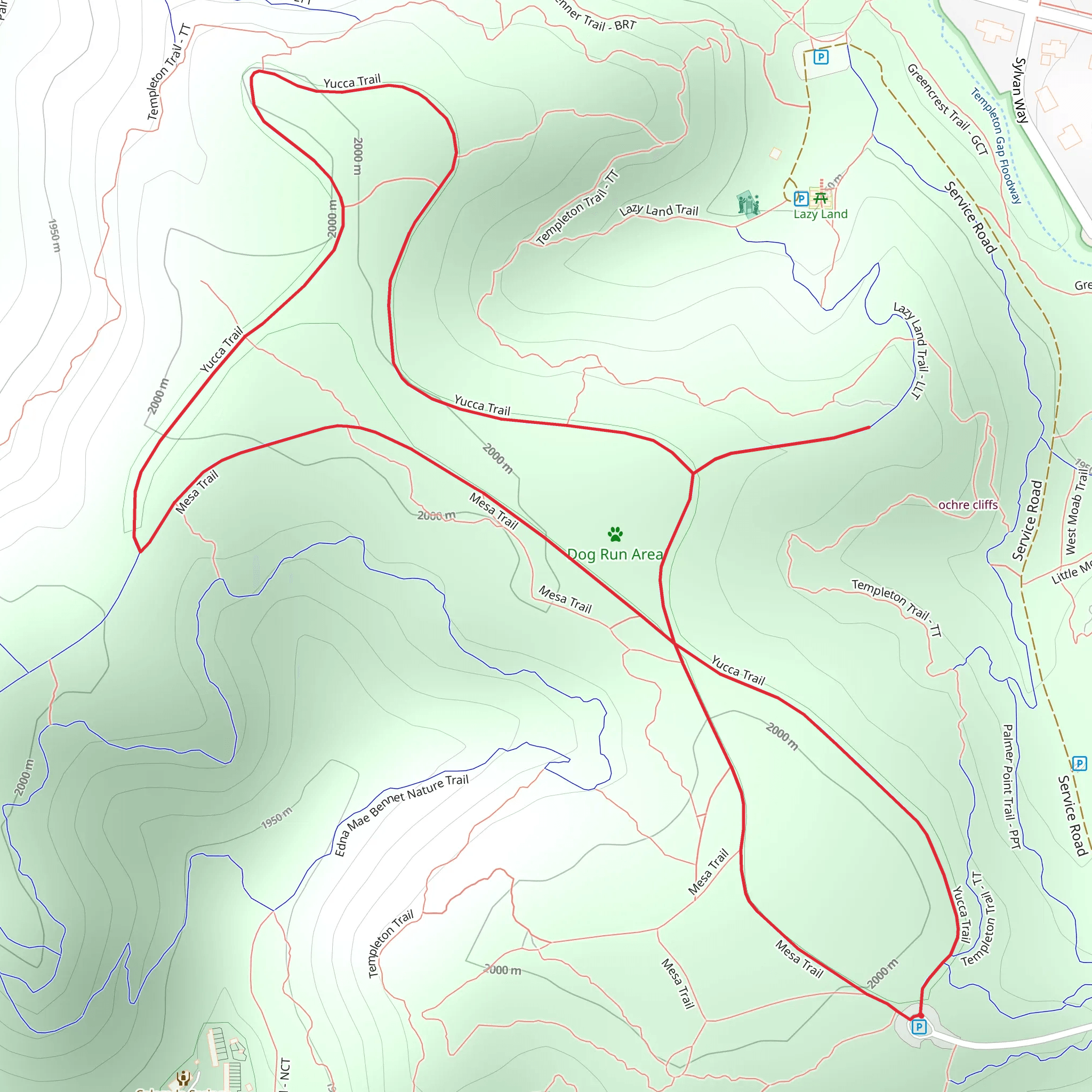 Yucca - Mesa Loop Trail mobile static map