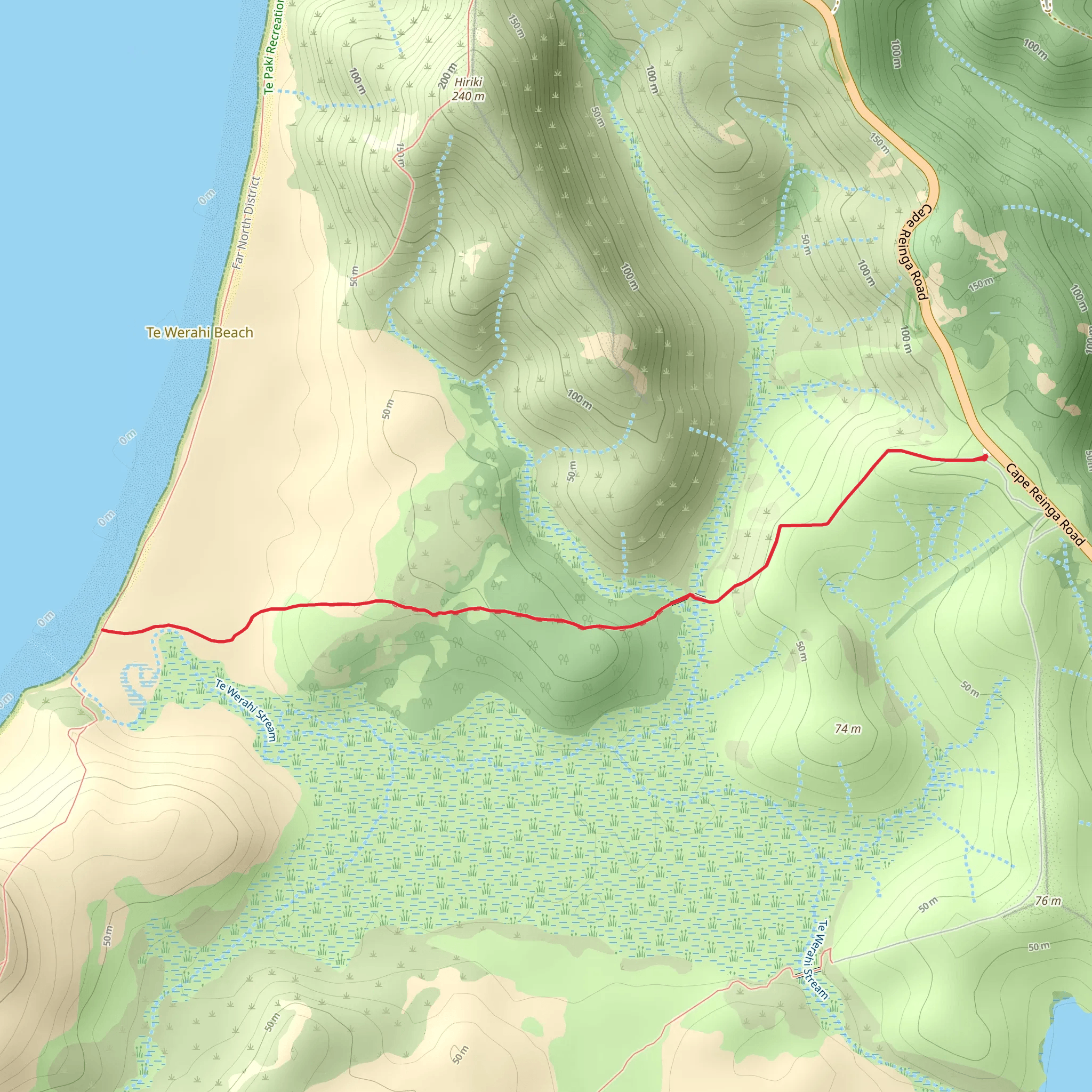 Te Werahi Track mobile static map