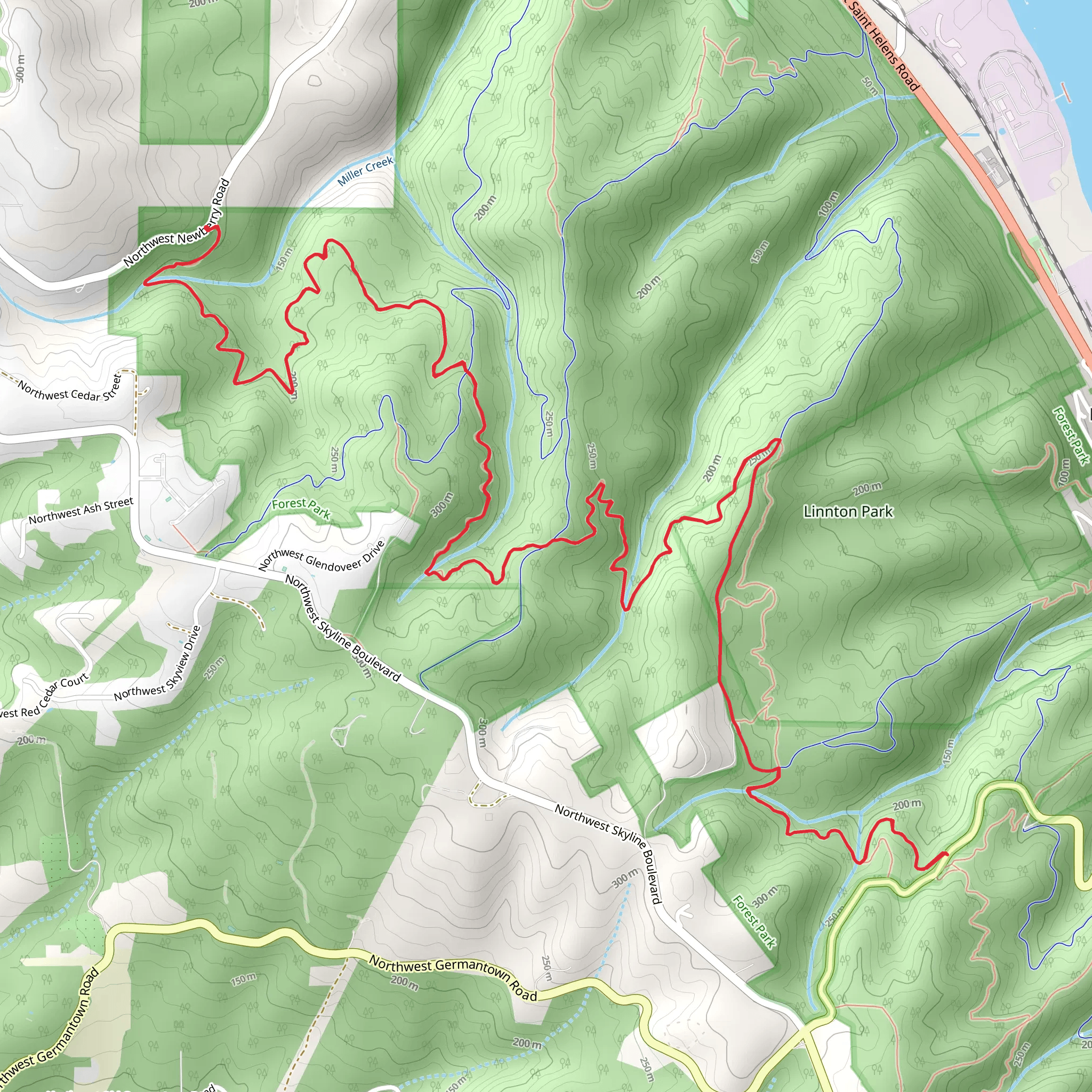 Wildwood Trail Out and Back mobile static map