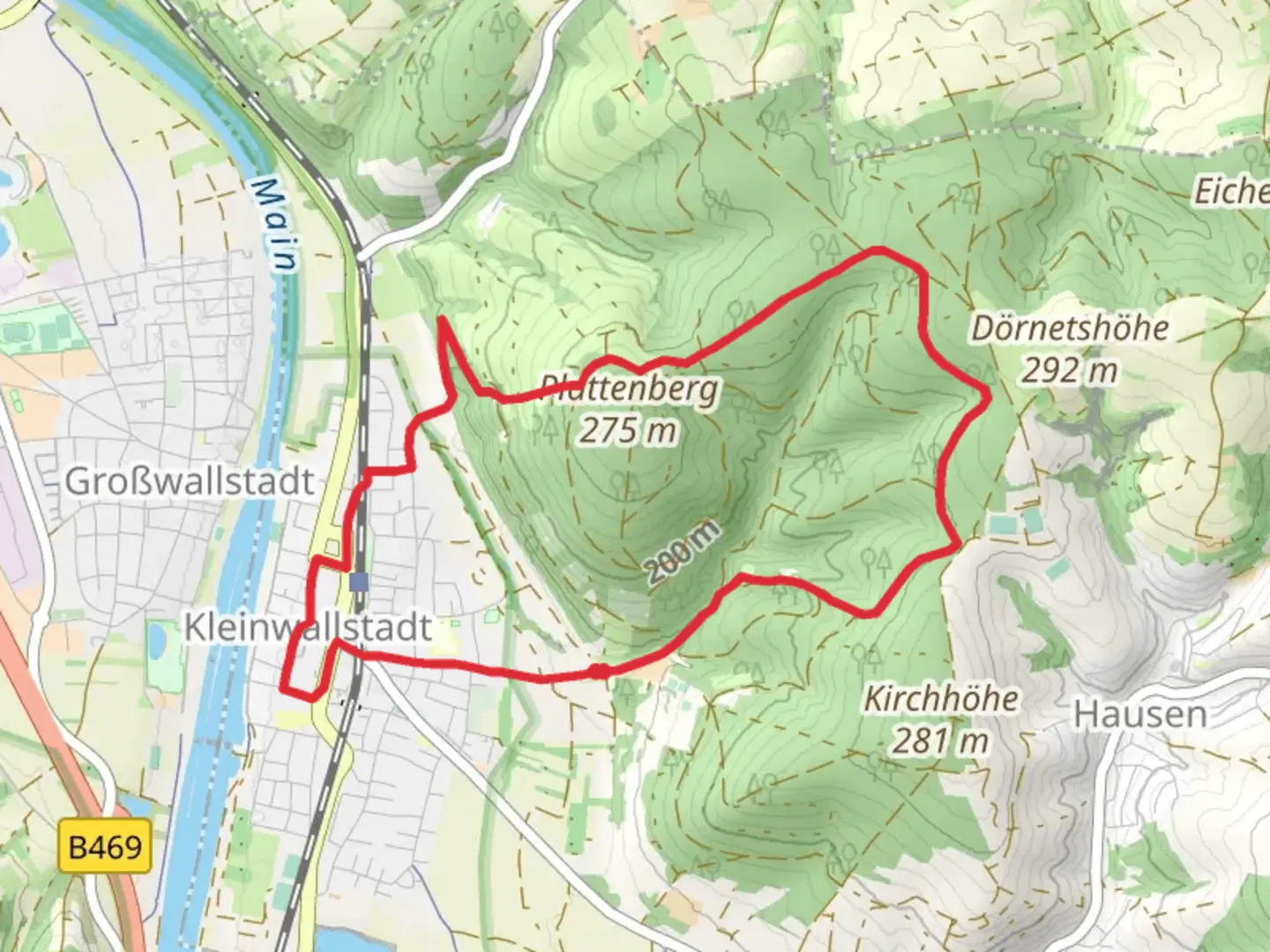 An image depicting the trail Oberhauser Weg and its surrounding area.