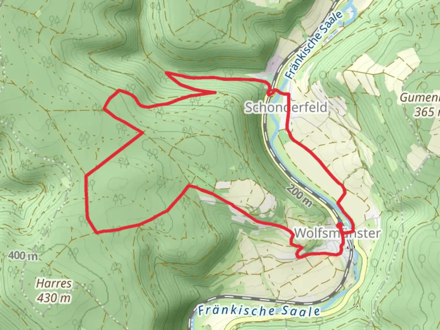 An image depicting the trail Ortswanderweg Graefendorf and its surrounding area.
