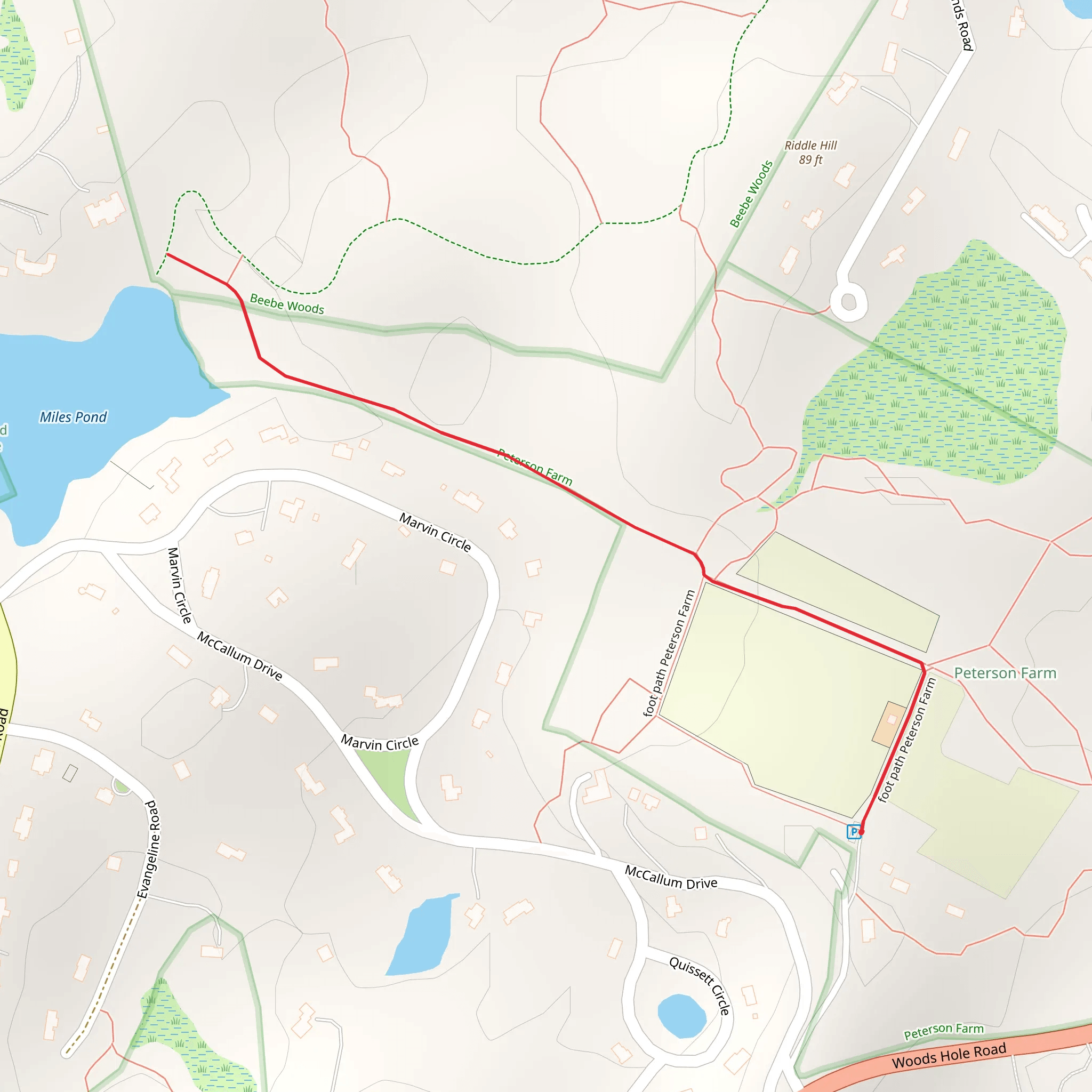 Miles Pond Trail mobile static map