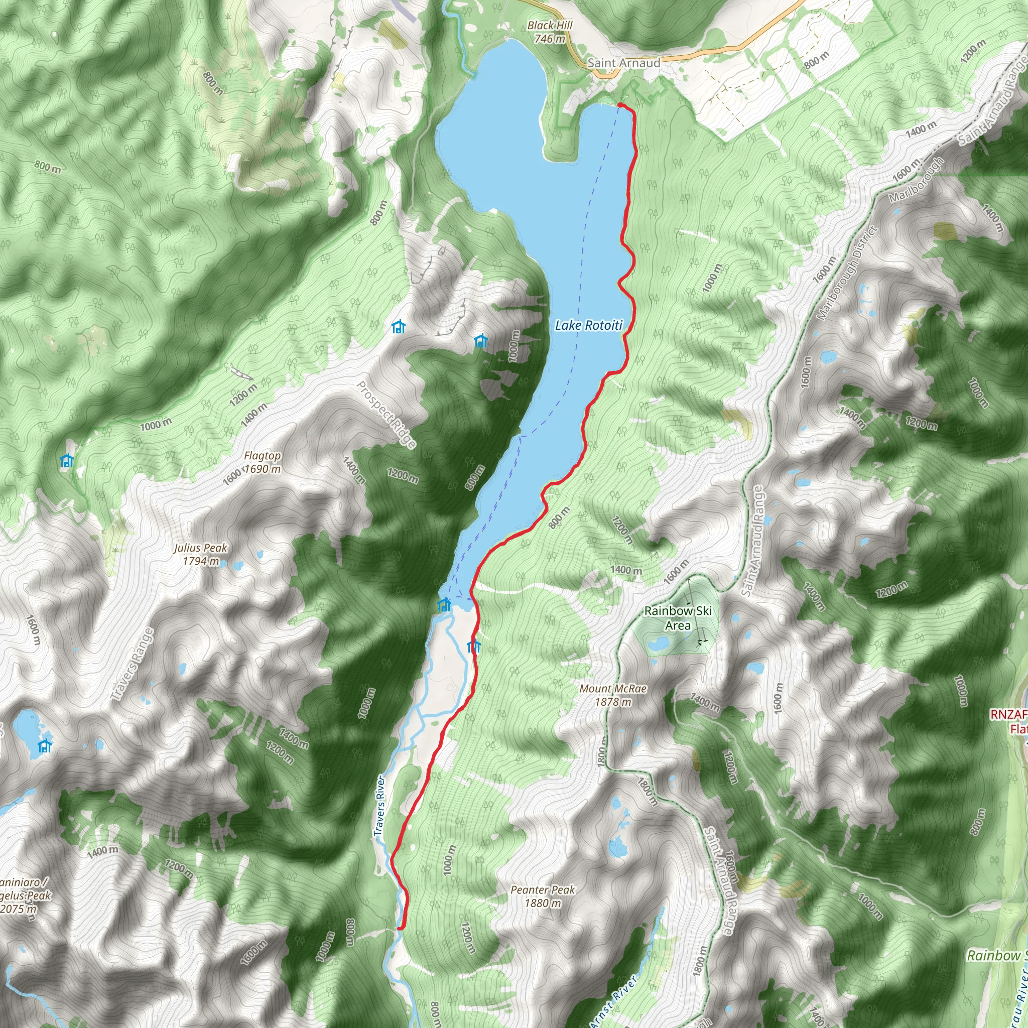 Lake Rotoiti Lakehead Track mobile static map