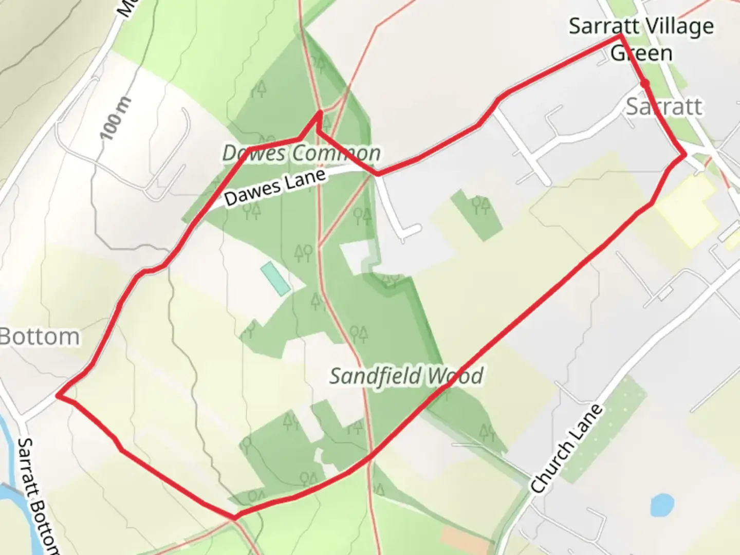 An image depicting the trail Sarratt Loop and its surrounding area.
