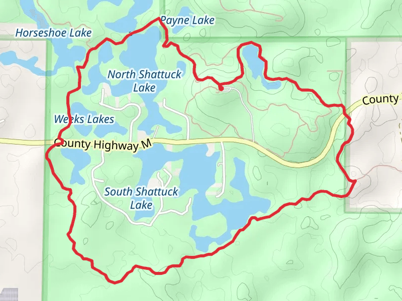 North and South Shattuck Lake and Weeks Lake Loop
