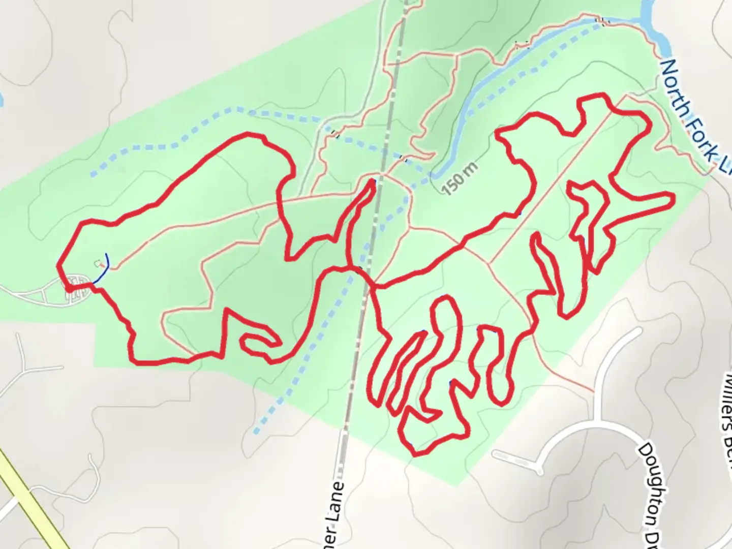 An image depicting the trail Little River Park Loop - South and its surrounding area.