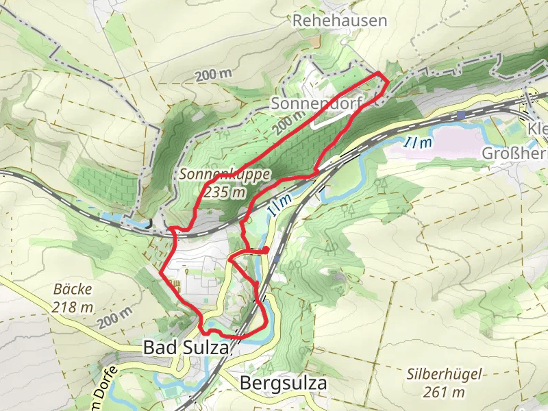 Thüringer Weintor, Schwanenteich and Kurpark via Weinwanderweg Bad Sulza