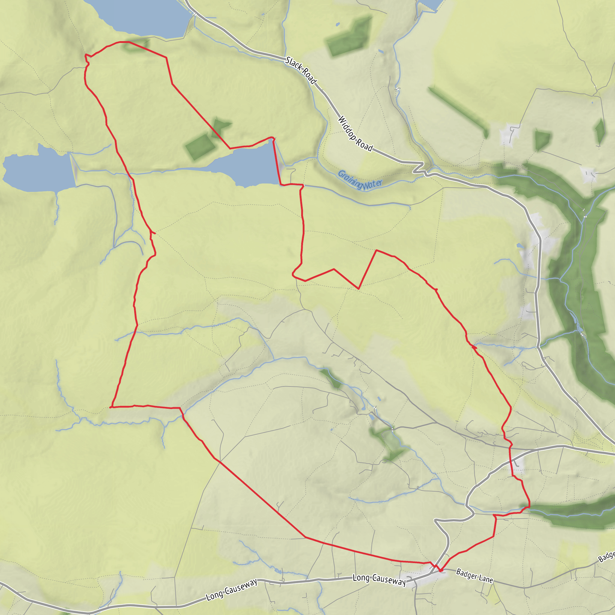 South Pennines - Blackshawhead to Widdop mobile static map