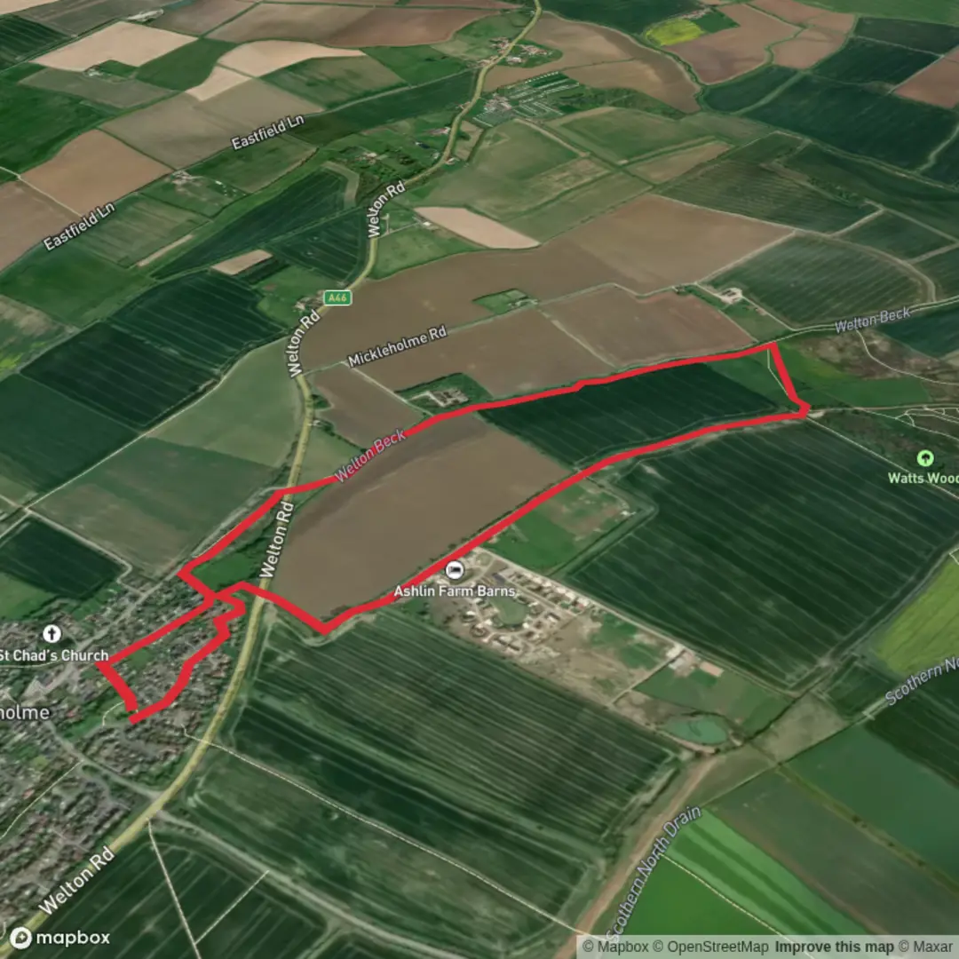 An image depicting the trail Dunholme Nat Reserve and its surrounding area.