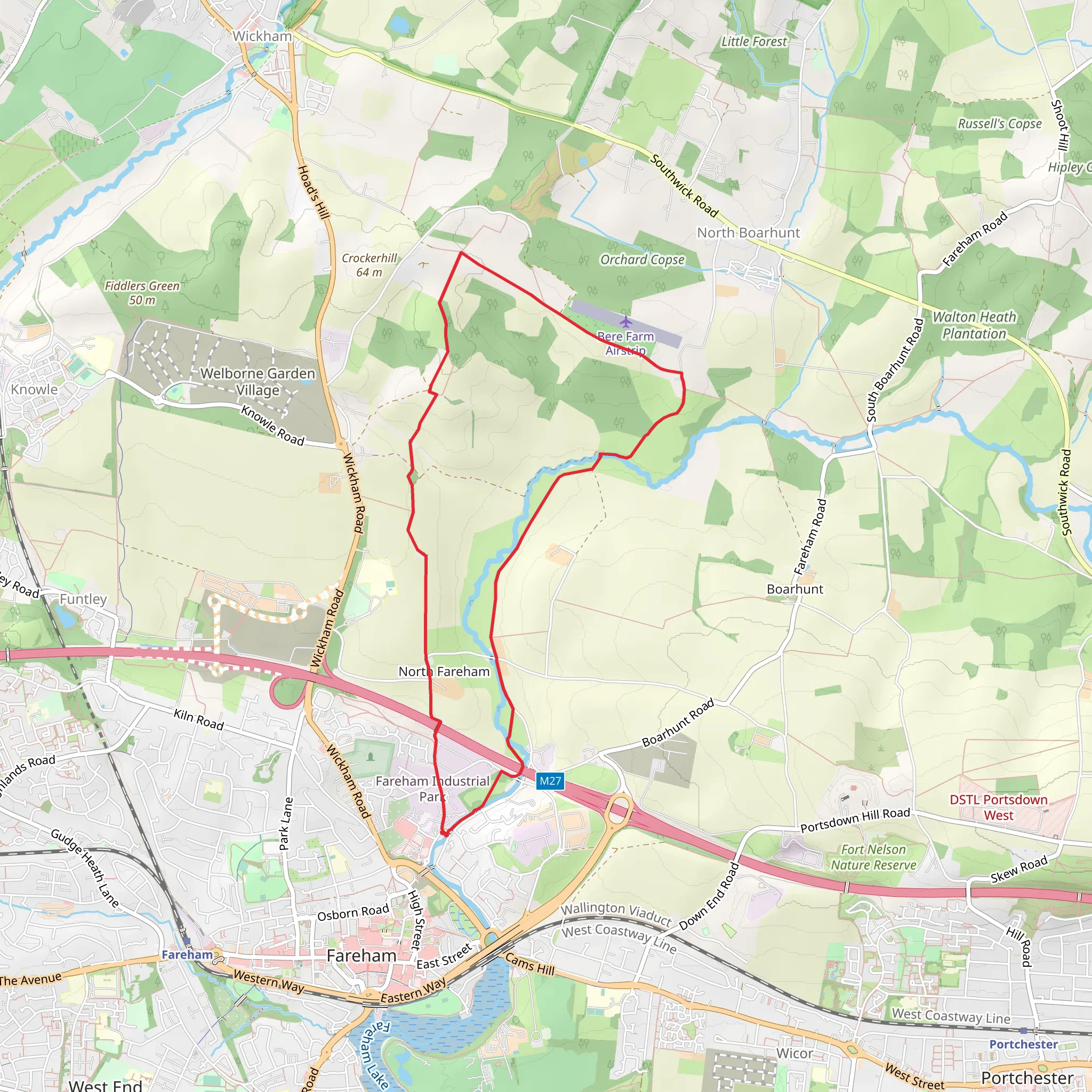 North Fareham Loop mobile static map