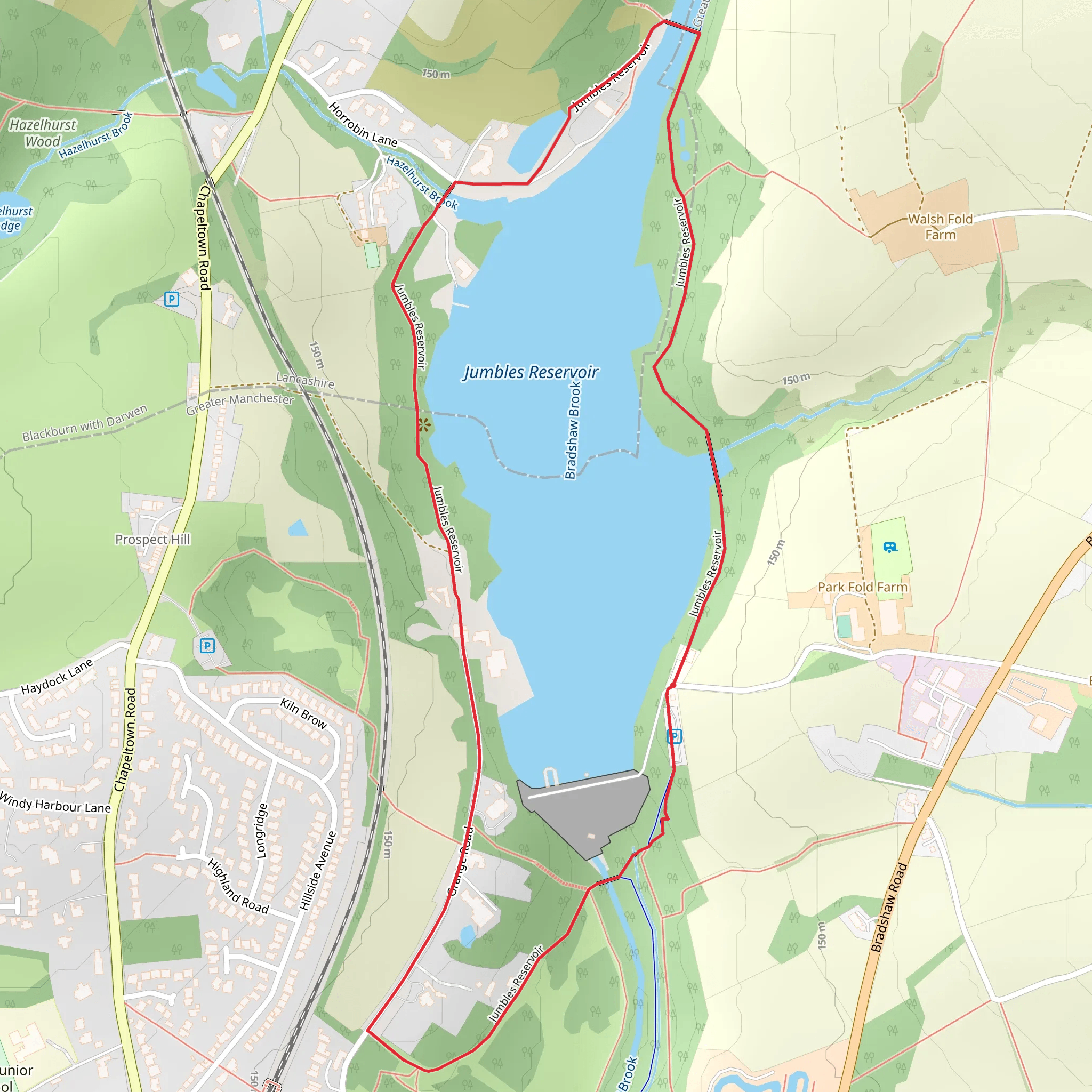 Jumbles Reservoir Loop mobile static map