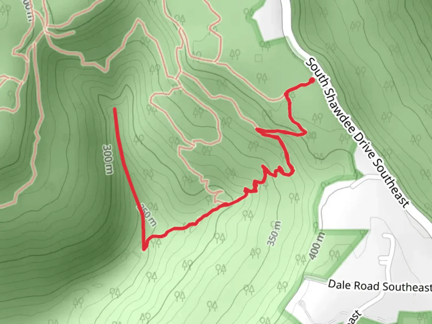 An image depicting the trail Talus Trail Out and Back and its surrounding area.