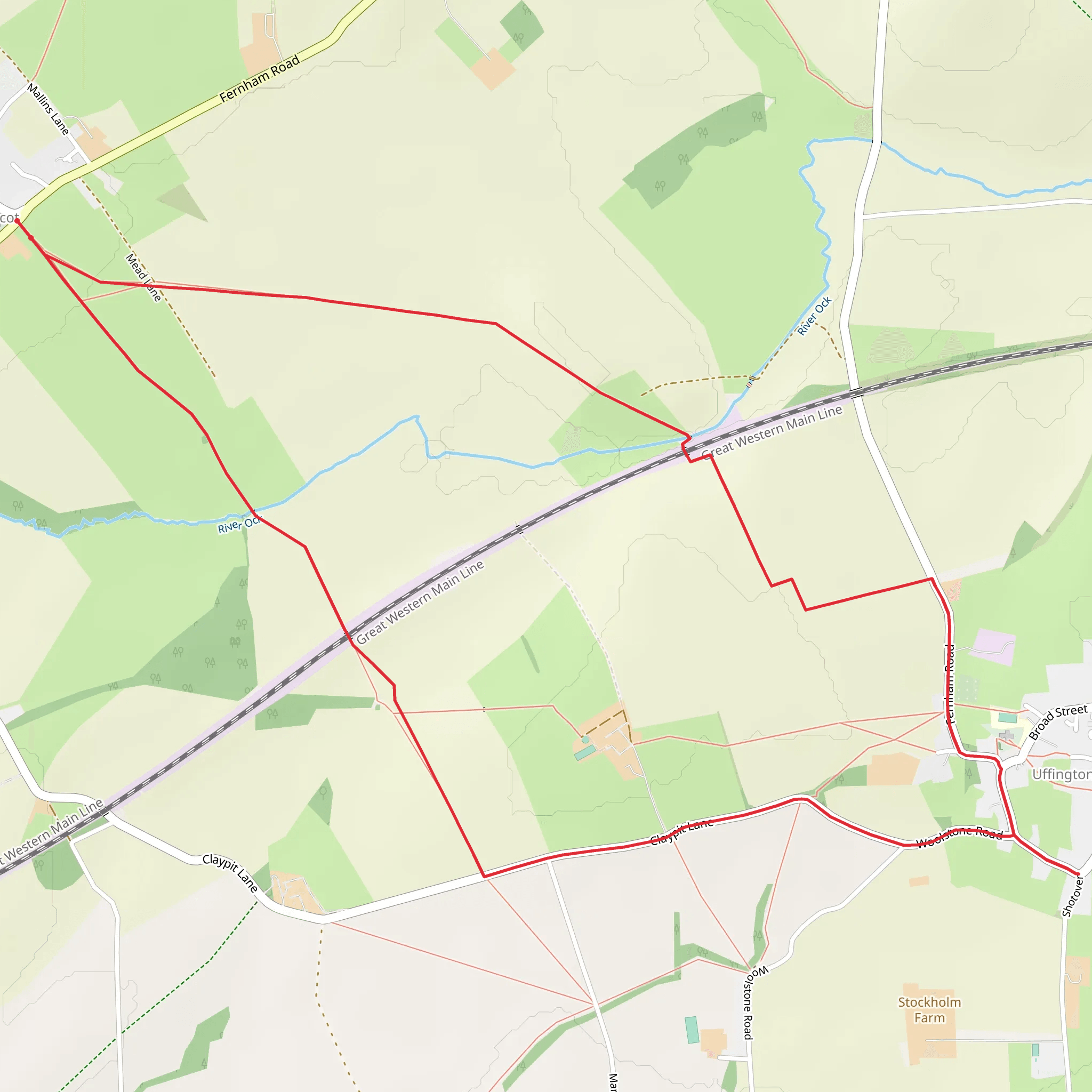 Longcot and Uffington Circular mobile static map