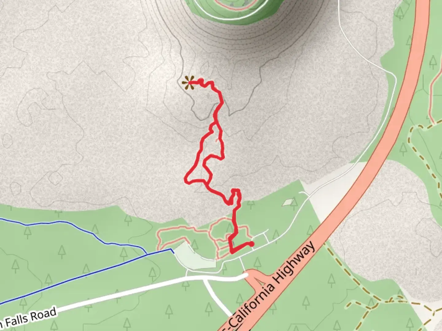 An image depicting the trail Trail of the Molten Land Loop and its surrounding area.