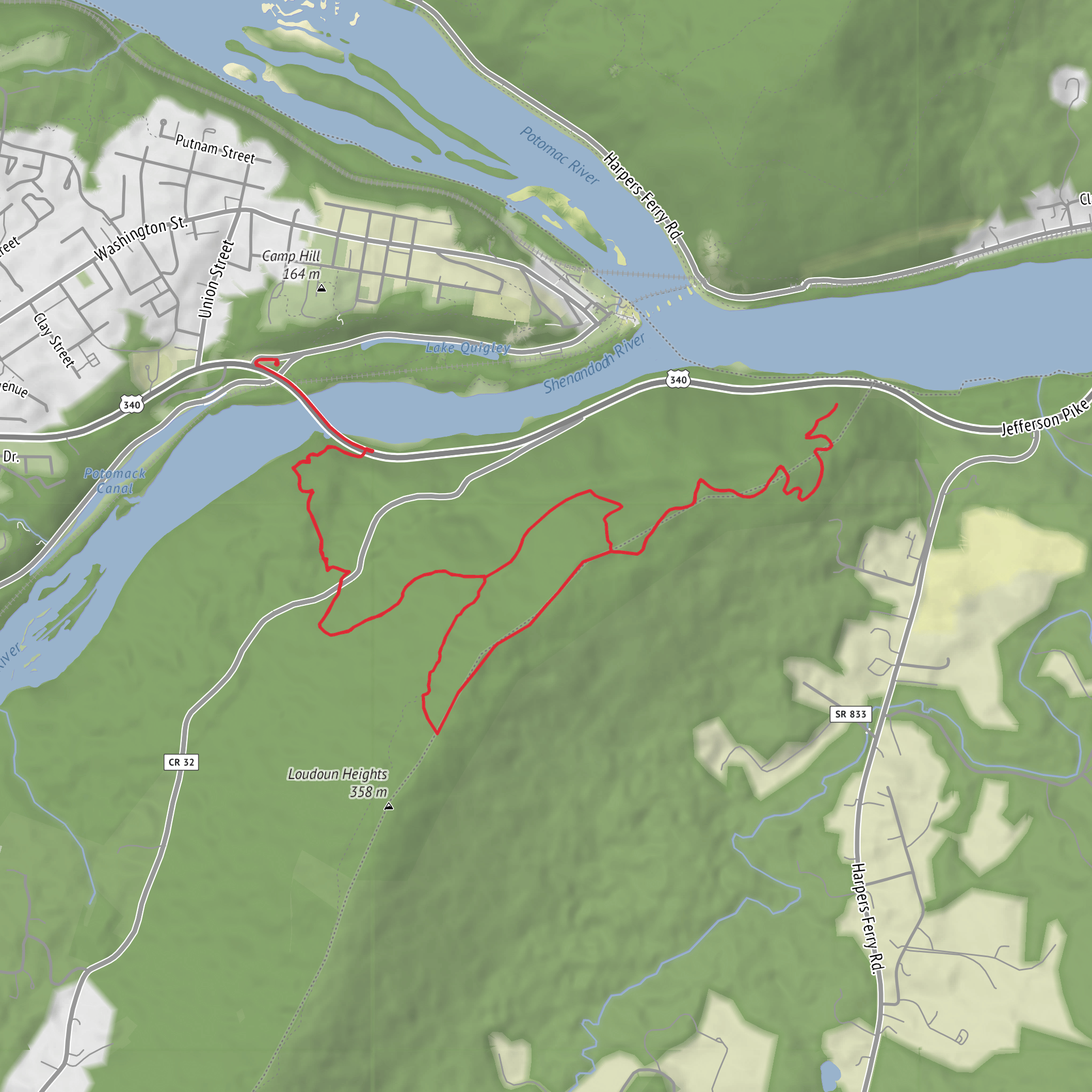 Loudoun Heights Trail mobile static map