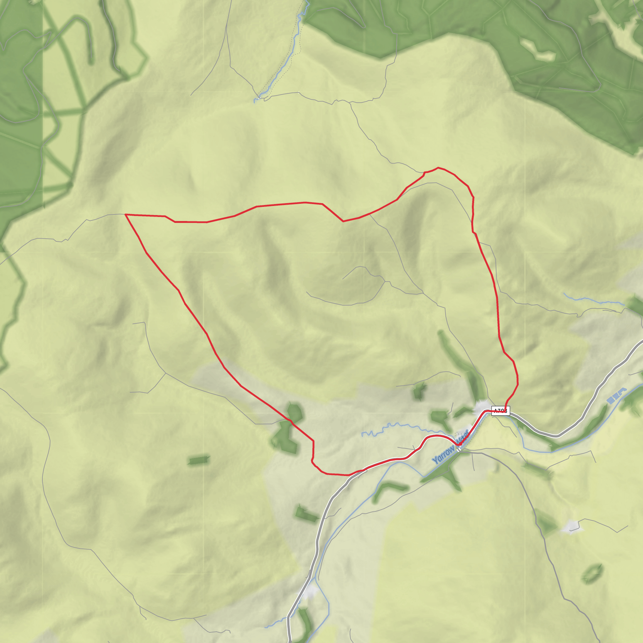 Peatshank Head, Glengaber Hill and Welshie Law Loop mobile static map