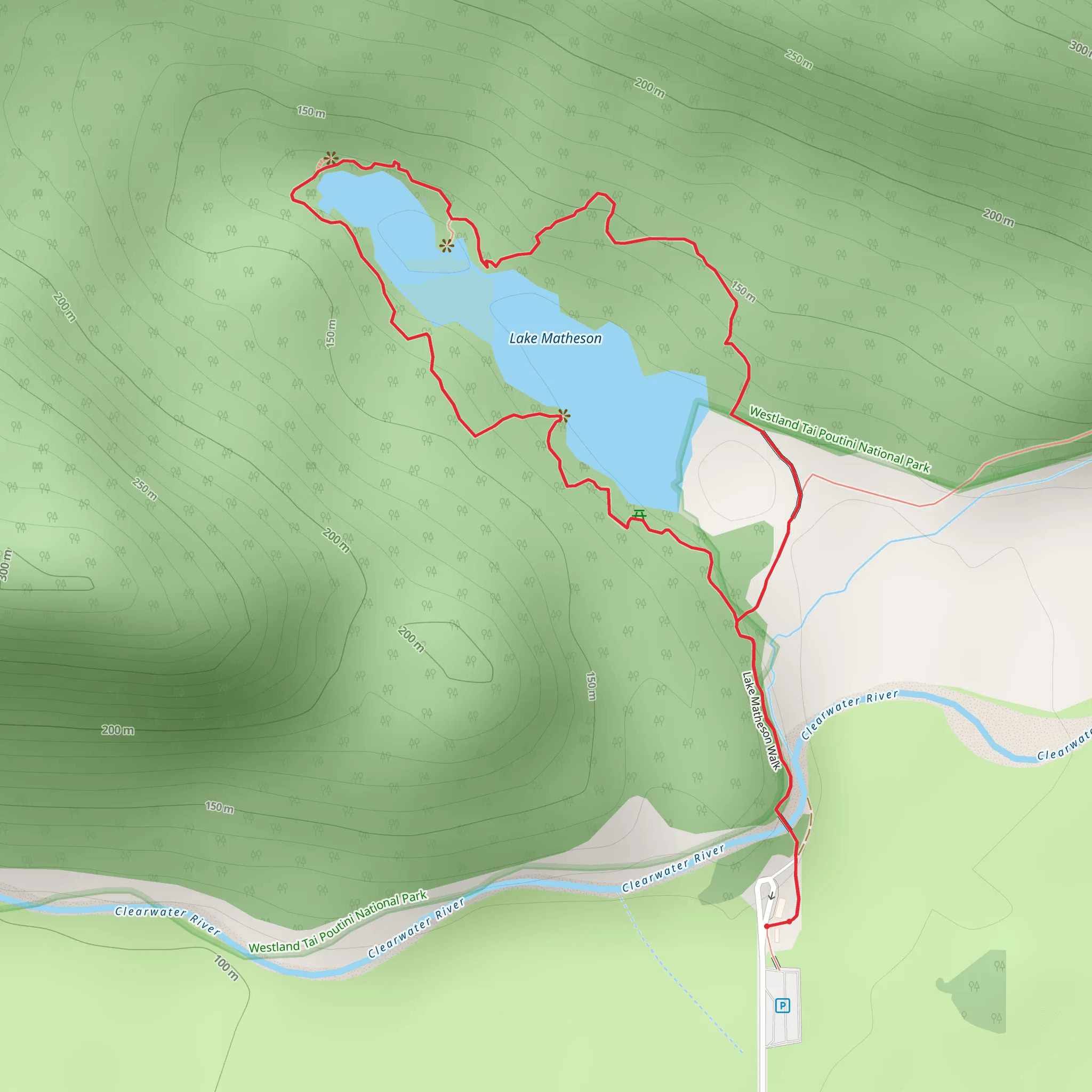 Lake Matheson - Te Ara Kairaumati Walk mobile static map