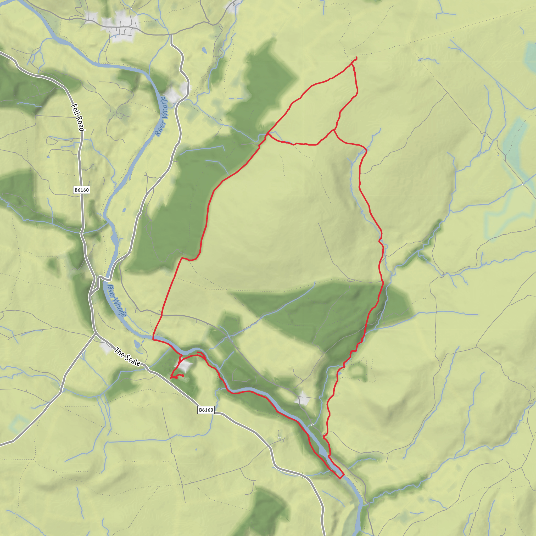 Bolton Abbey to Simon's Seat Circular mobile static map