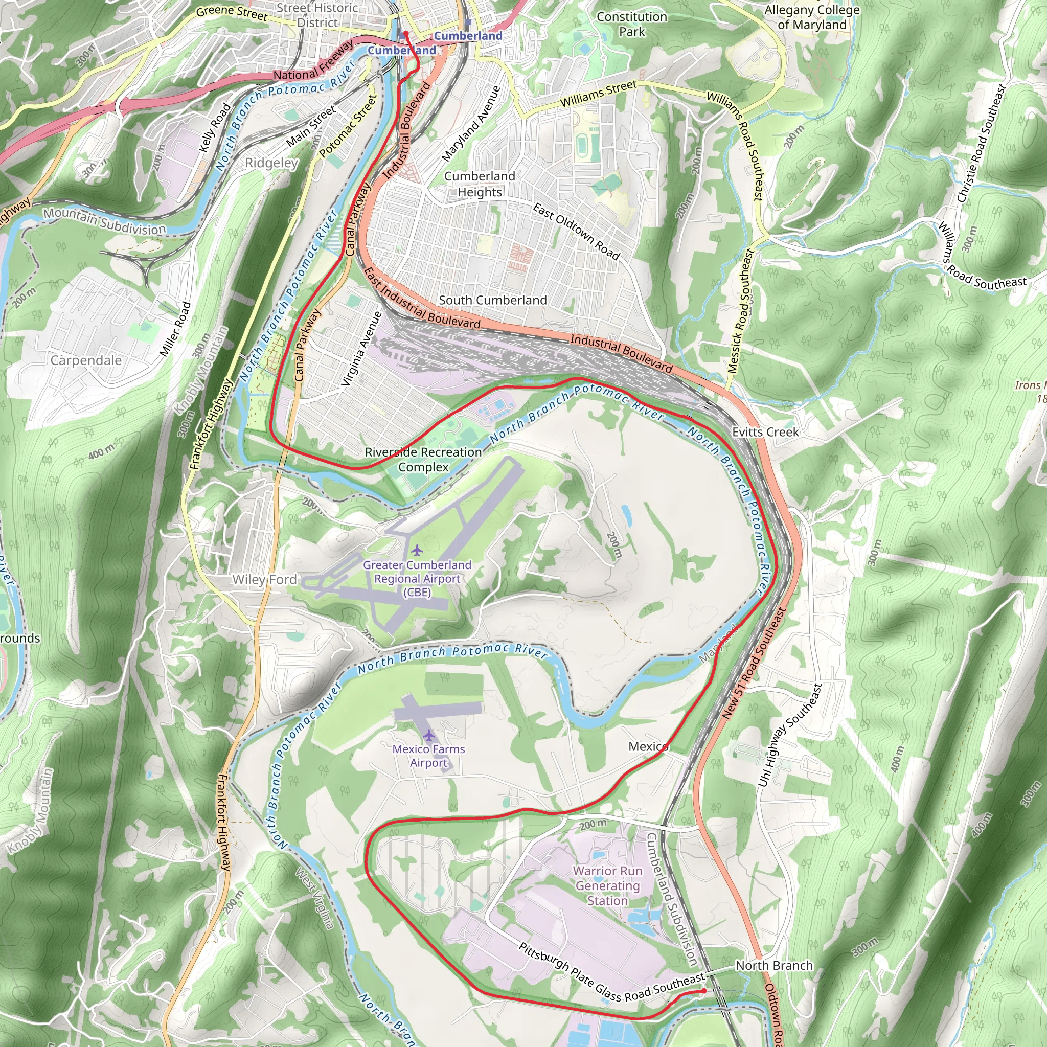 Chesapeake and Ohio Canal Trail - Cumberland mobile static map