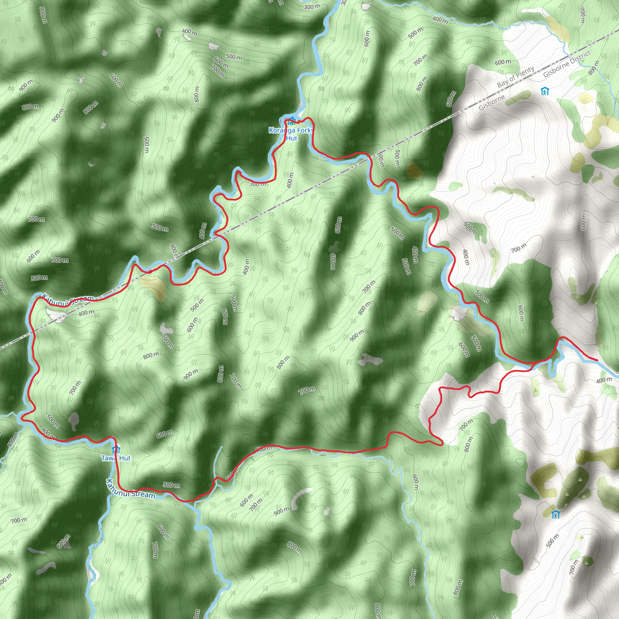 Moanui - Koranga - Tawa Track mobile static map