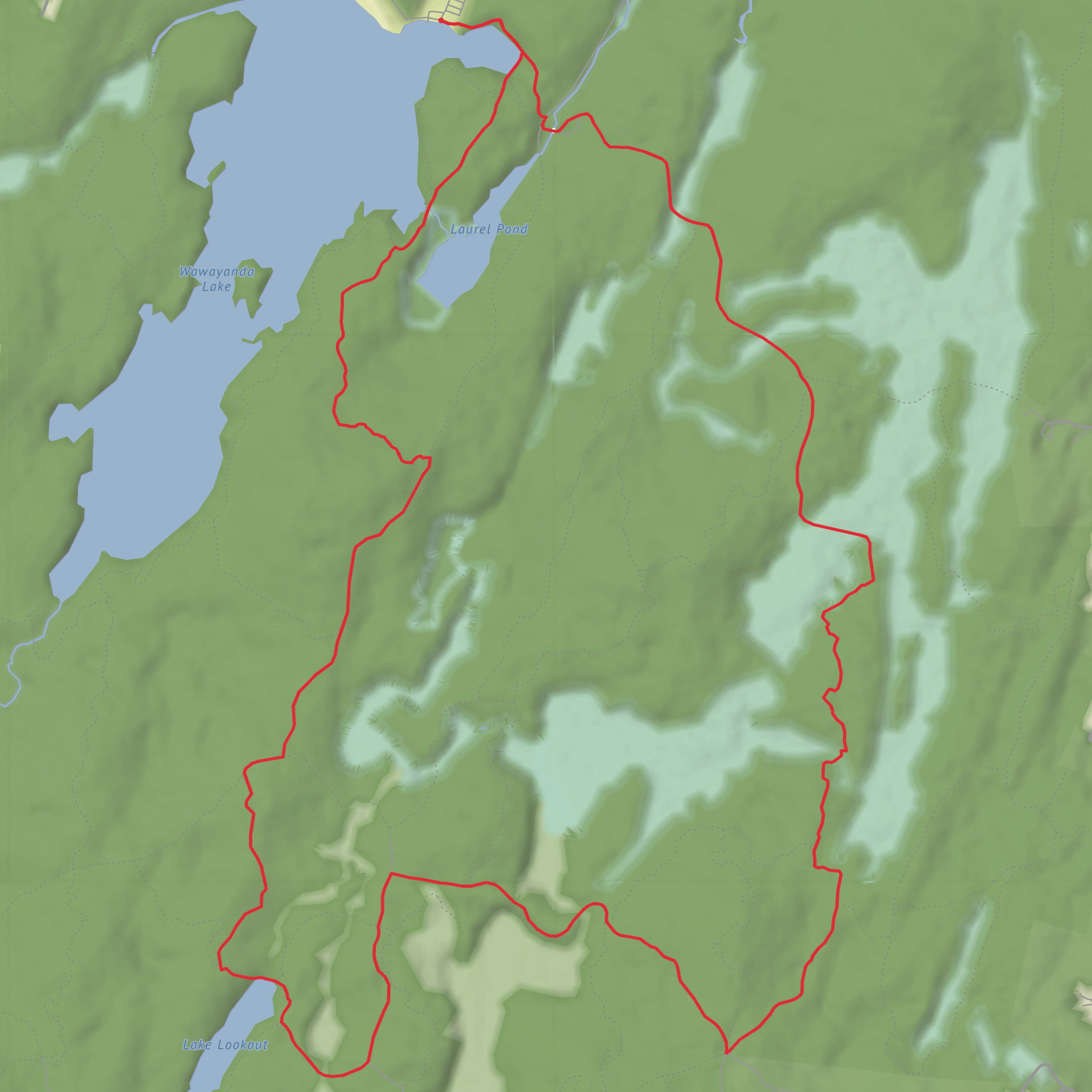 Wawayanda Lake and Laurel Pond via Cedar Swamp Trail, Cherry Ridge Trail and Wingdam Trail mobile static map
