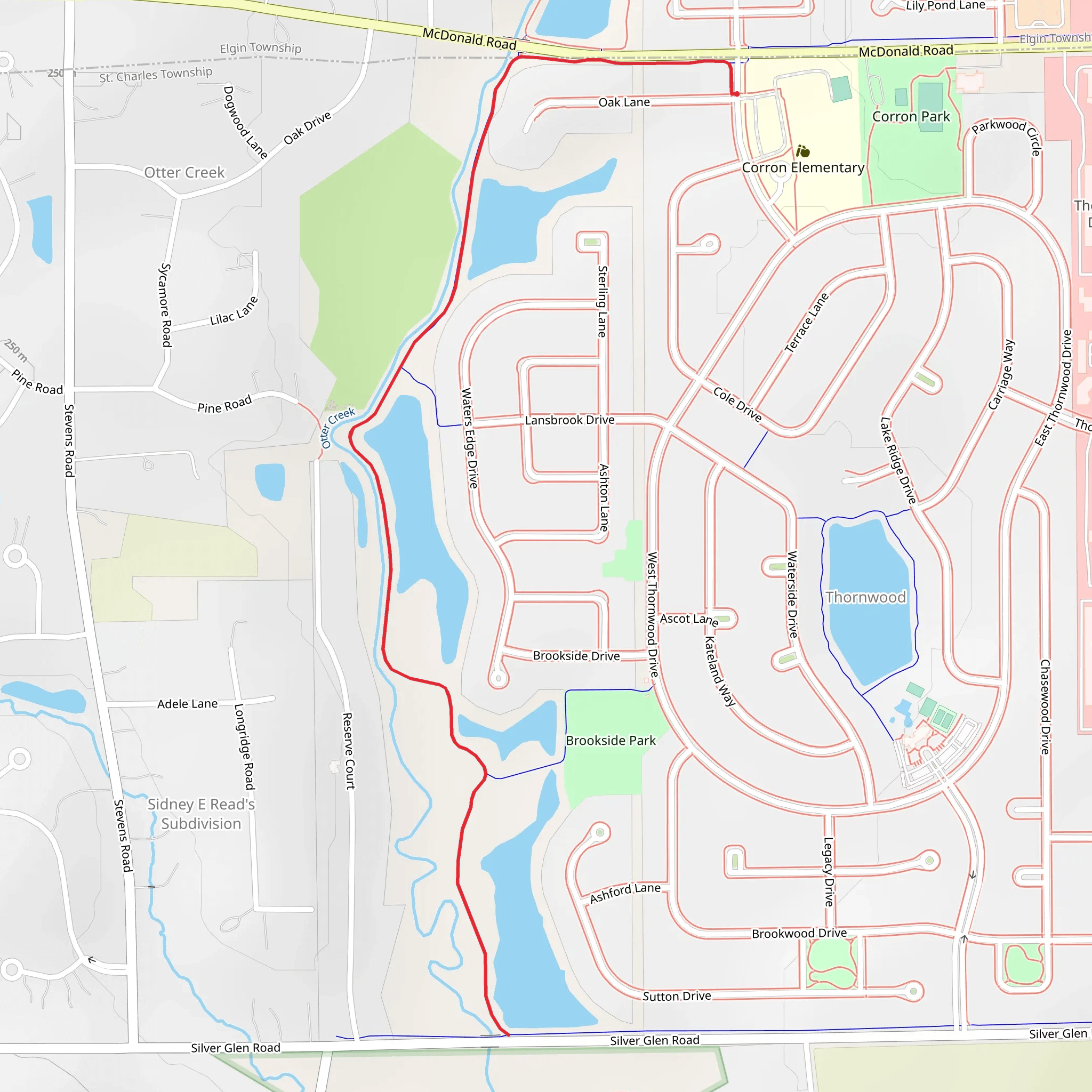 Walk along Otter Creek mobile static map