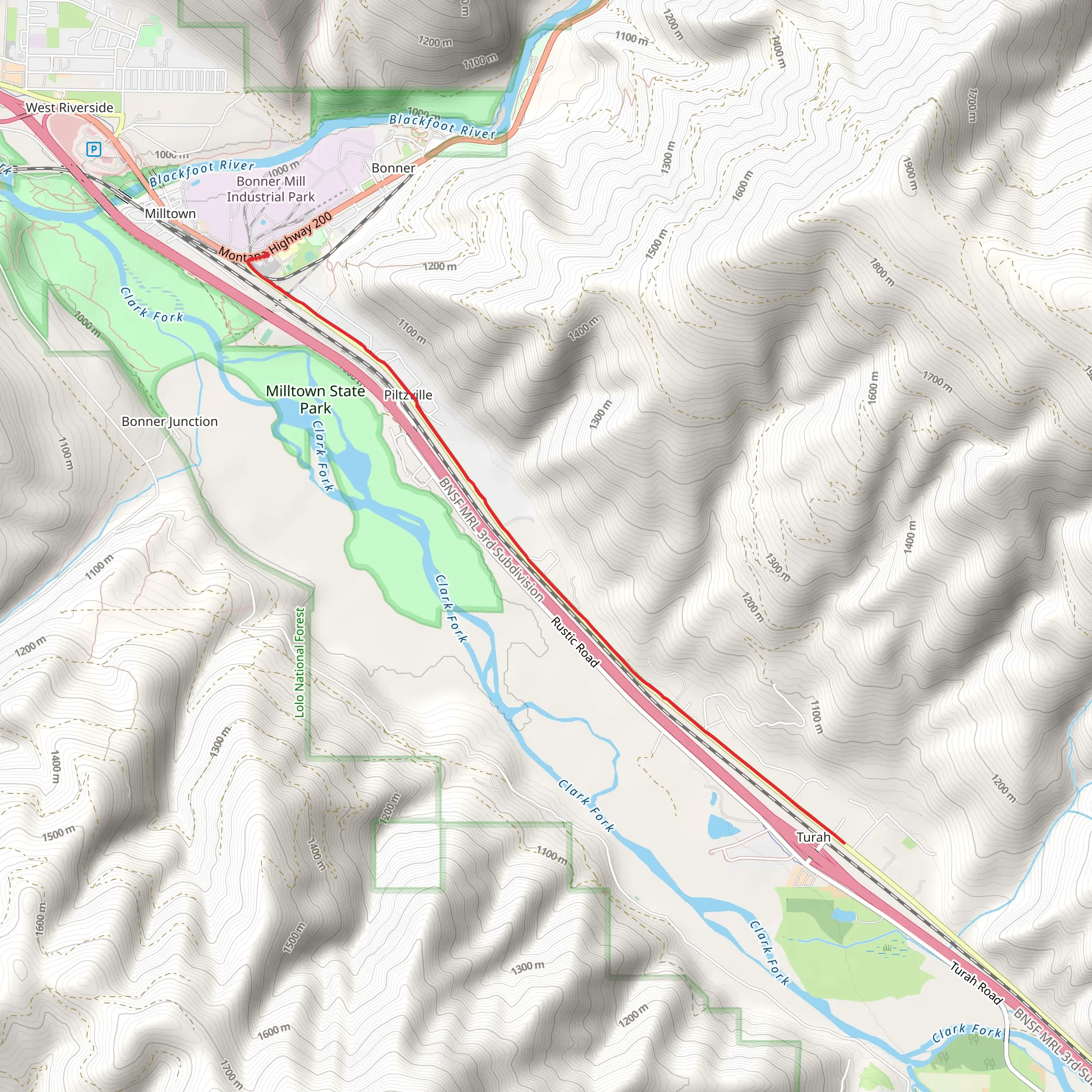 Piltzville Trail mobile static map