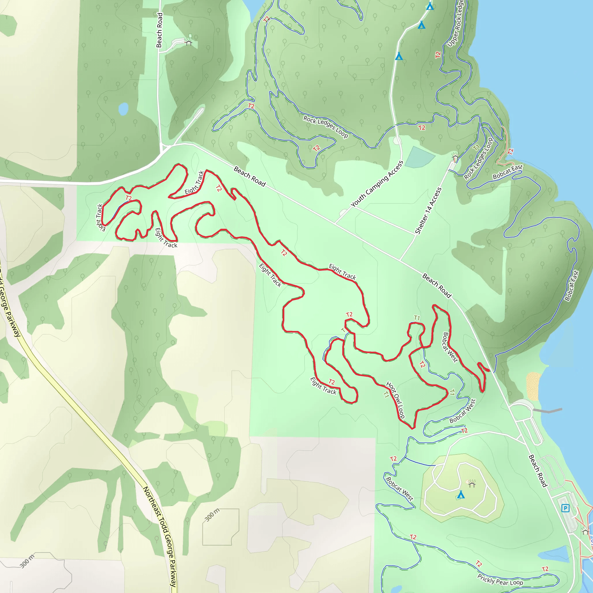 Hoot Owl Trail and Eight Track Loop mobile static map
