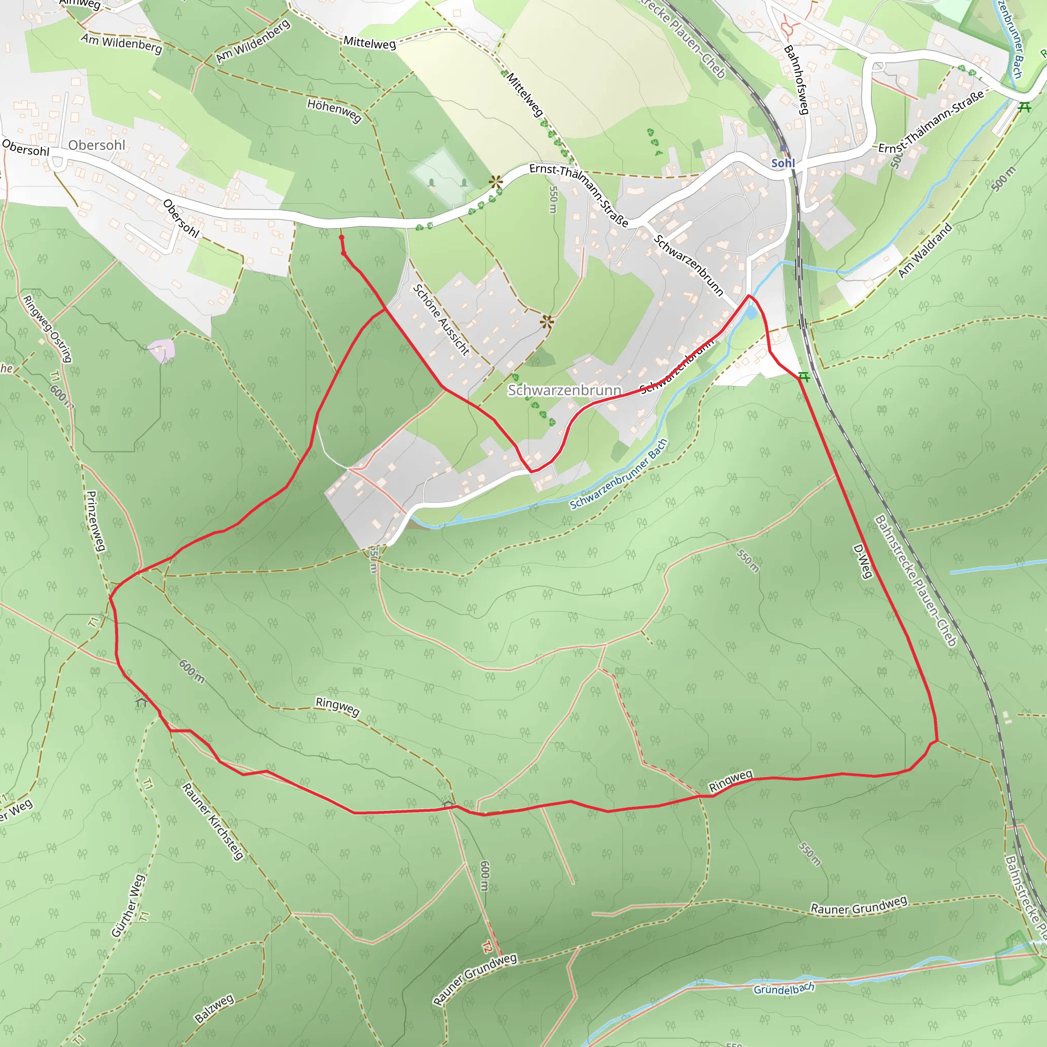 Schwarzenbrunn Loop mobile static map
