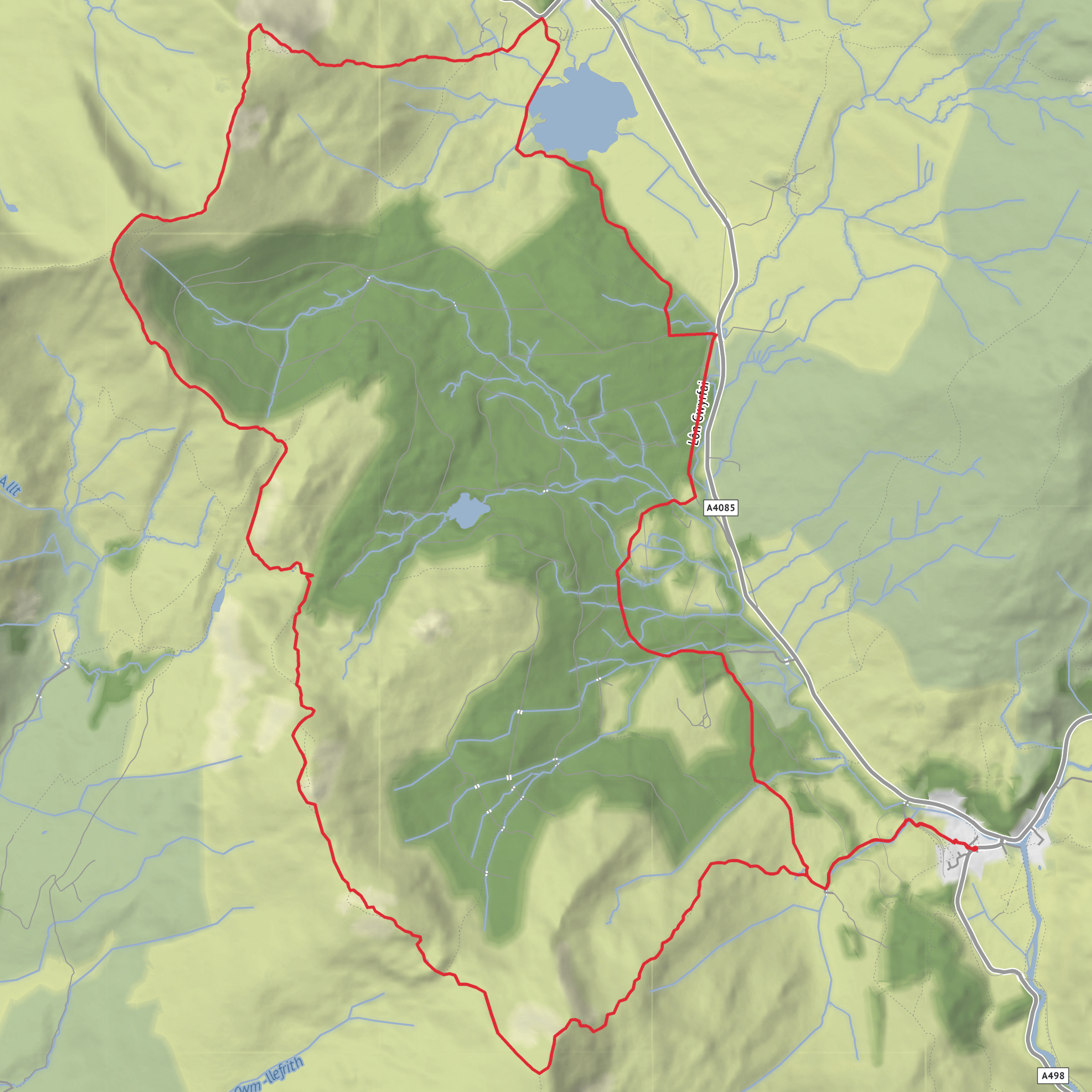 Moel Hebog, Moel yr Ogof ,Moel Lefn, Trump y Ddysgl, Mynydd Drws y Coed and Y Garn Loop mobile static map