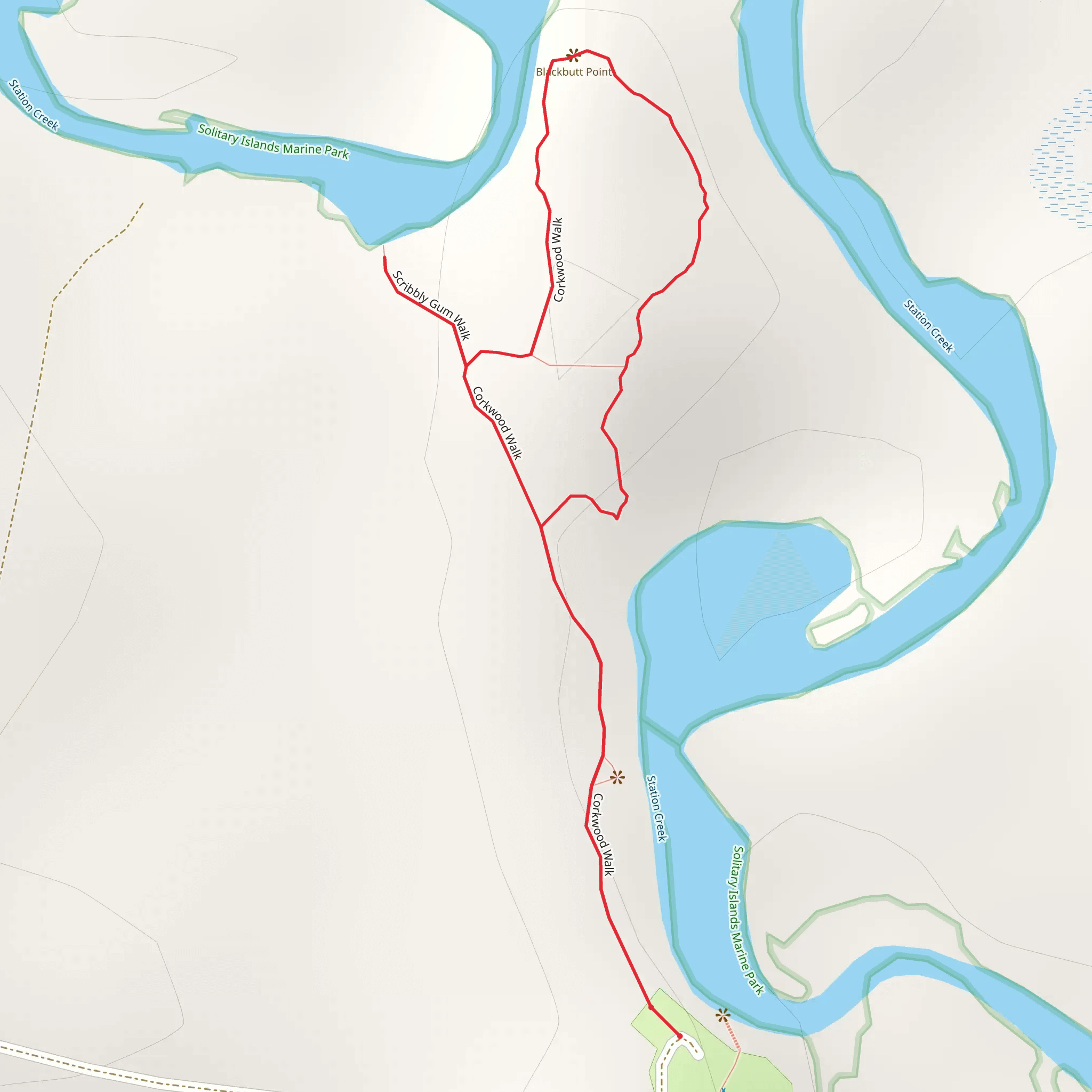Corkwood and Scribbly Gum Track mobile static map