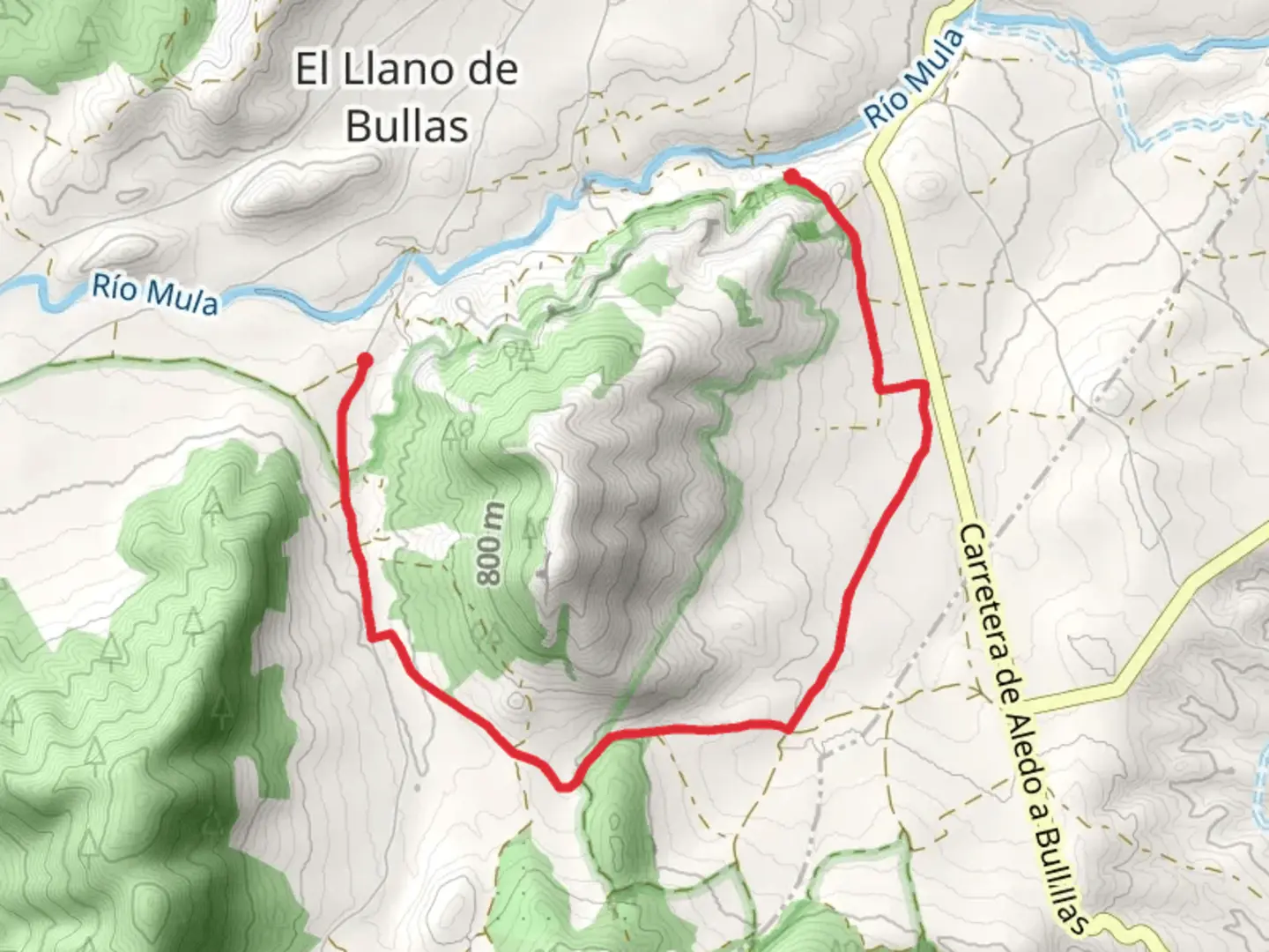 An image depicting the trail Path around the Castellar PR MU 32-1 and its surrounding area.