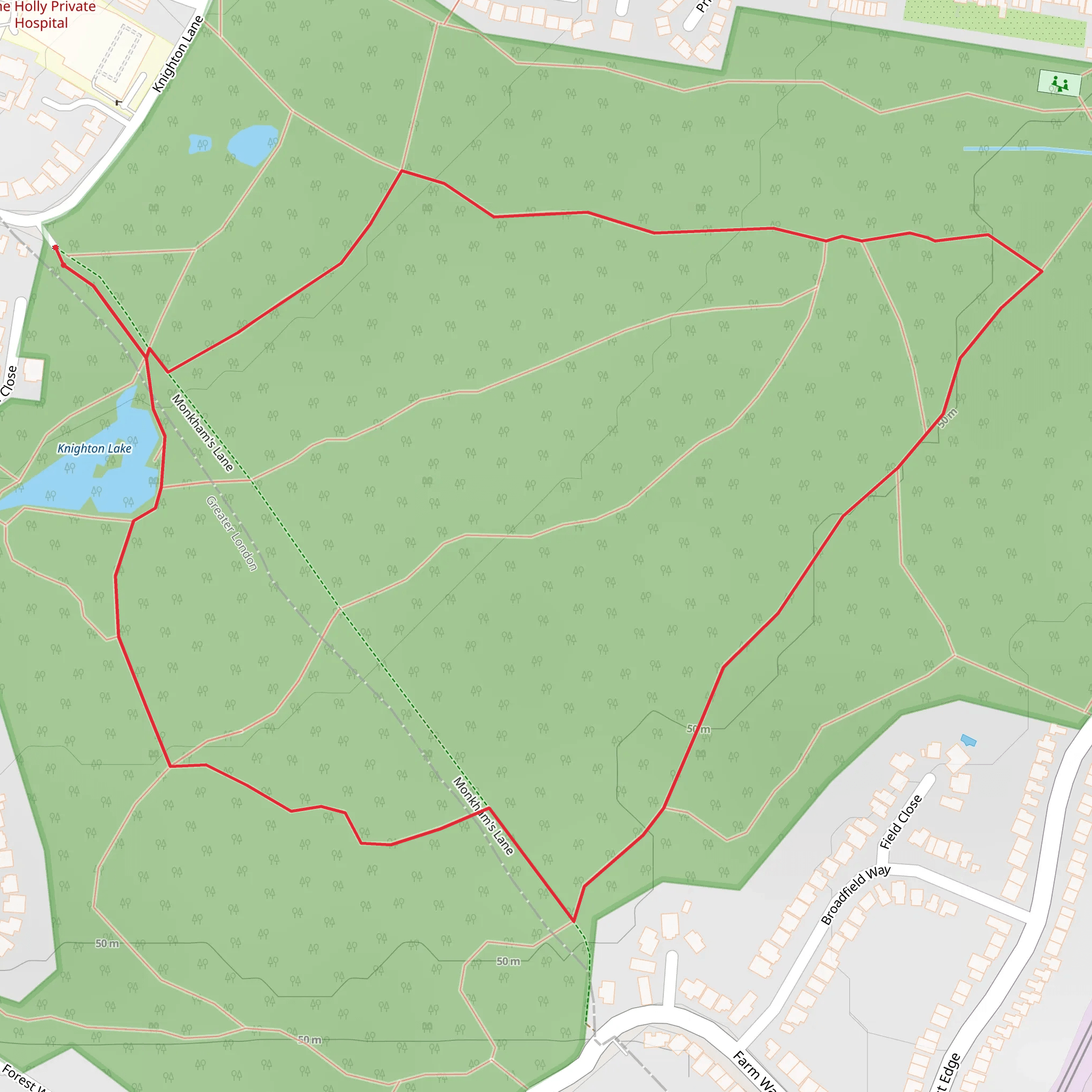 Knighton Wood Loop mobile static map